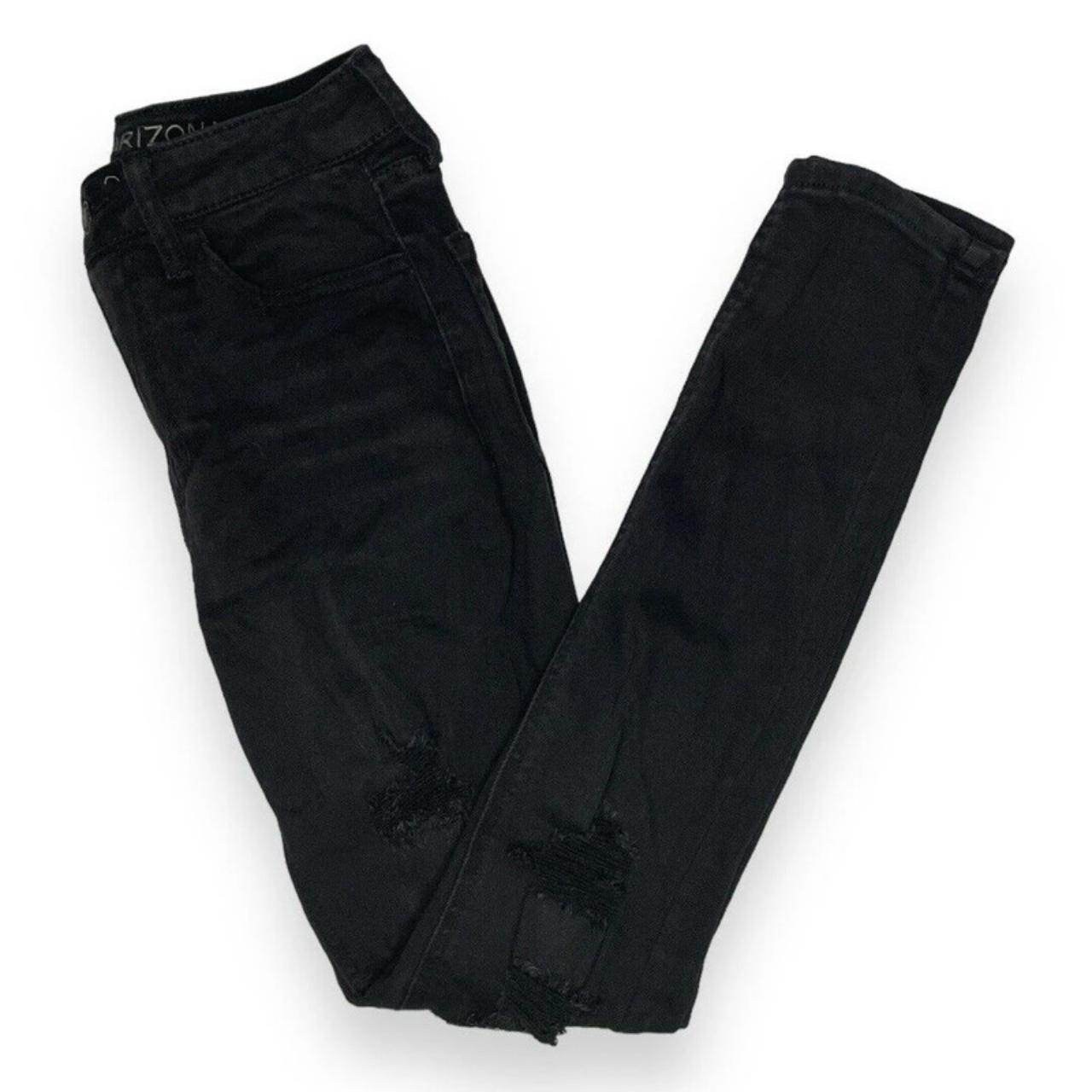 Arizona Jeans Juniors Hi-Rise Skinny Black Denim... - Depop