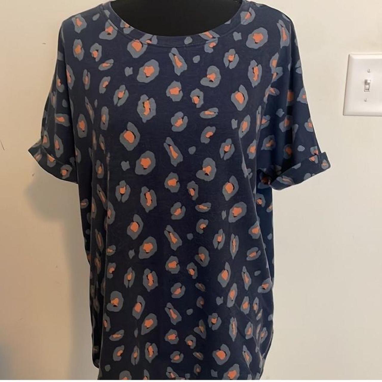 Wonderly- Blue cheetah print shirt * Size XL * 63%... - Depop