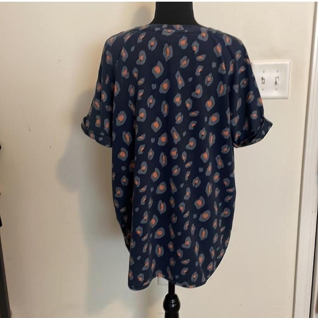 Wonderly- Blue cheetah print shirt * Size XL * 63%... - Depop