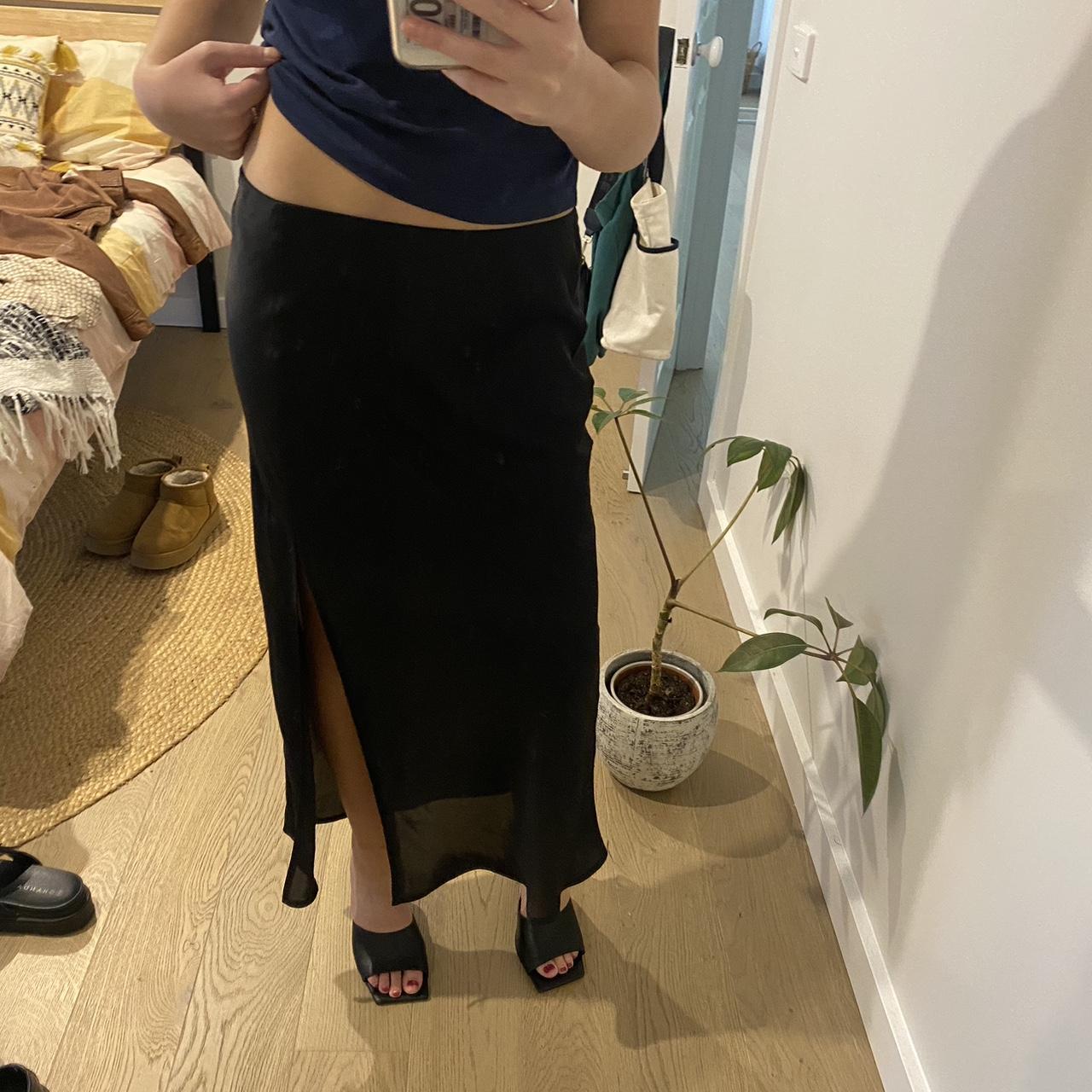 Slip Skirt Satin Skirt Glassons Picot Trim Satin Maxi Skirt In