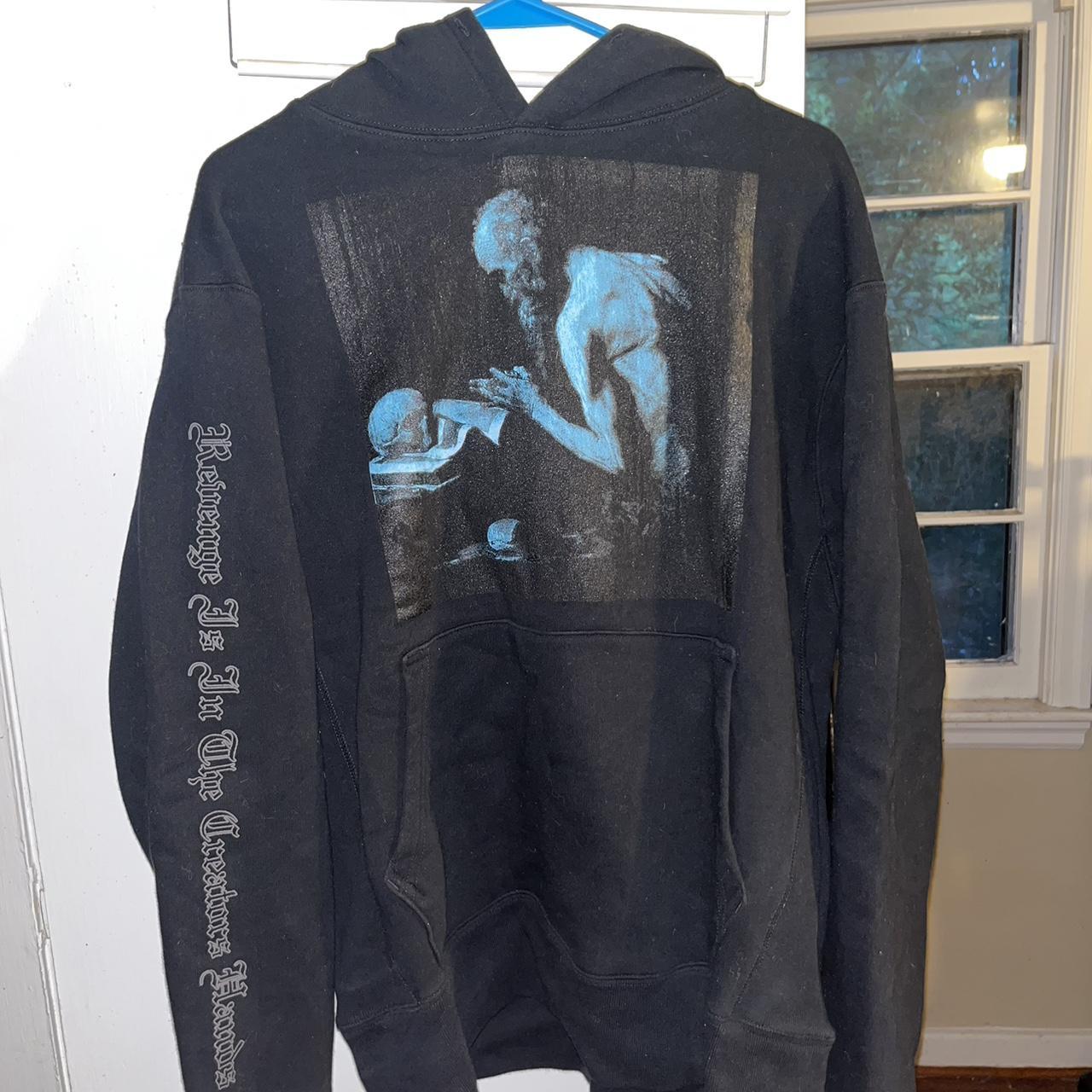 Authentic Revenge Saint Jerome black and blue hoodie... - Depop