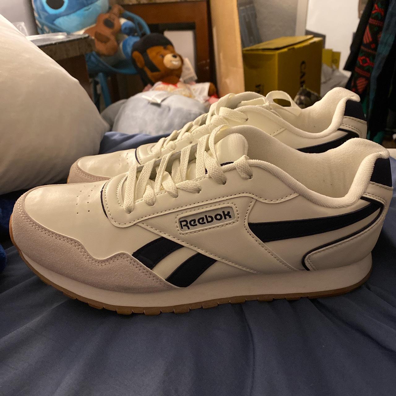 Men’s White Reebok sneakers size 9 1/2 - Depop