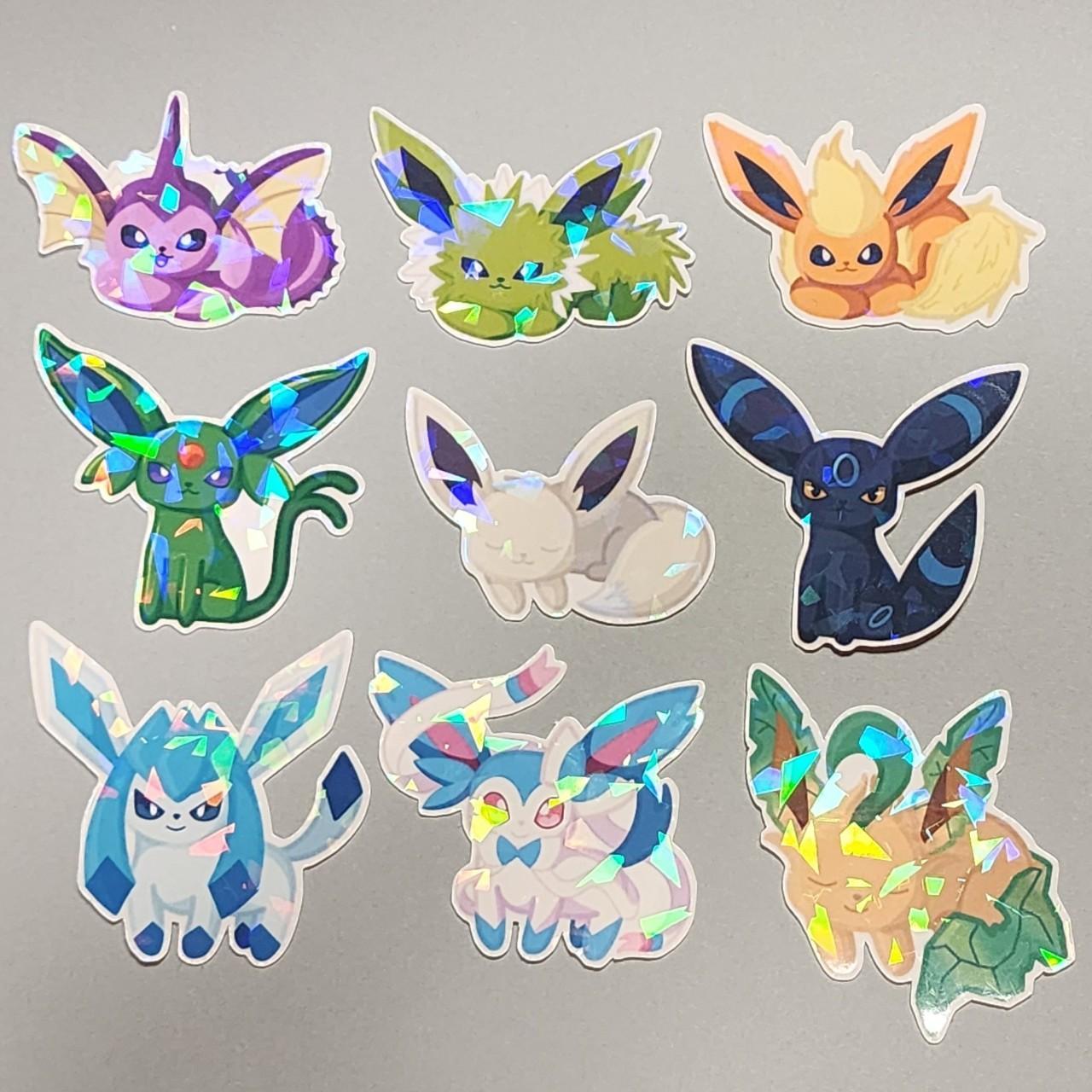 Shiny Eevee Evolution Pokemon Stickers 