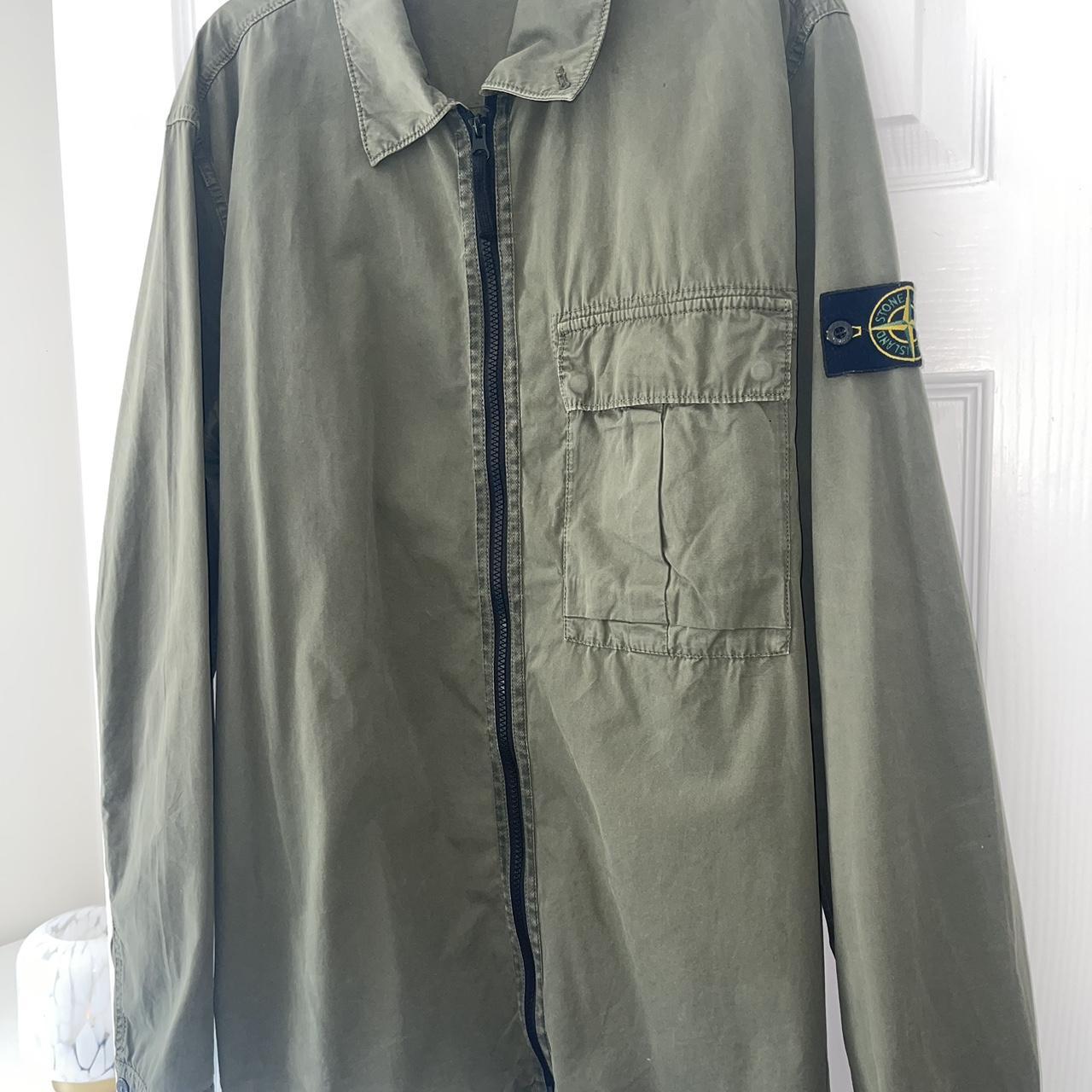 Khaki green stone island jacket. In excellent... - Depop