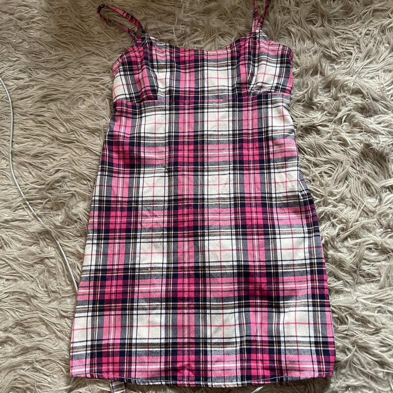 brandy melville pink plaid dress