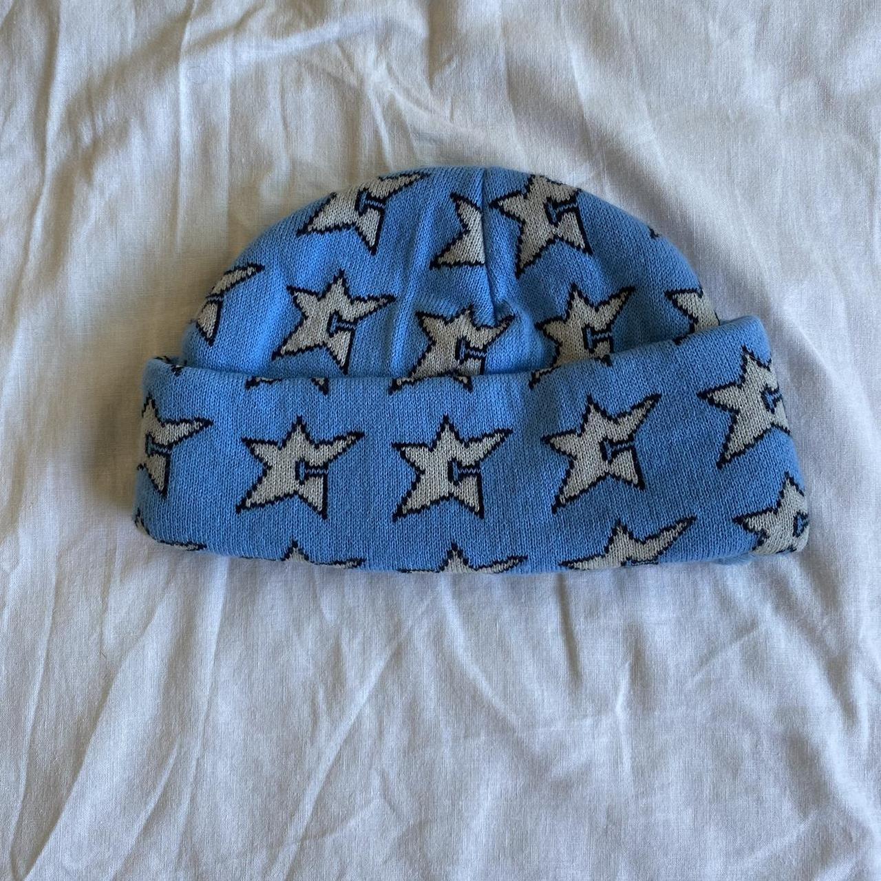 carpet company beanie skull cap hat baby blue grey...