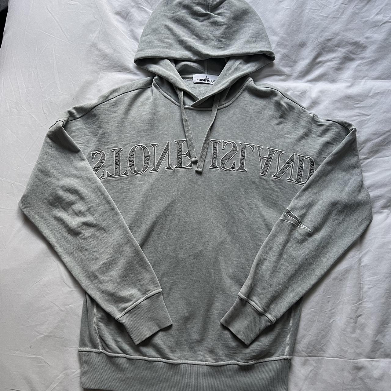 Stone Island Men's Grey Hoodie | Depop