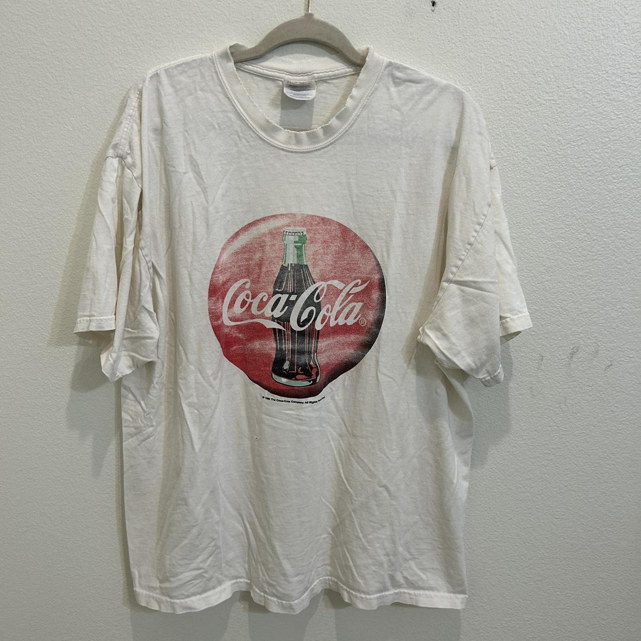 Coca-Cola Men's White and Red T-shirt | Depop