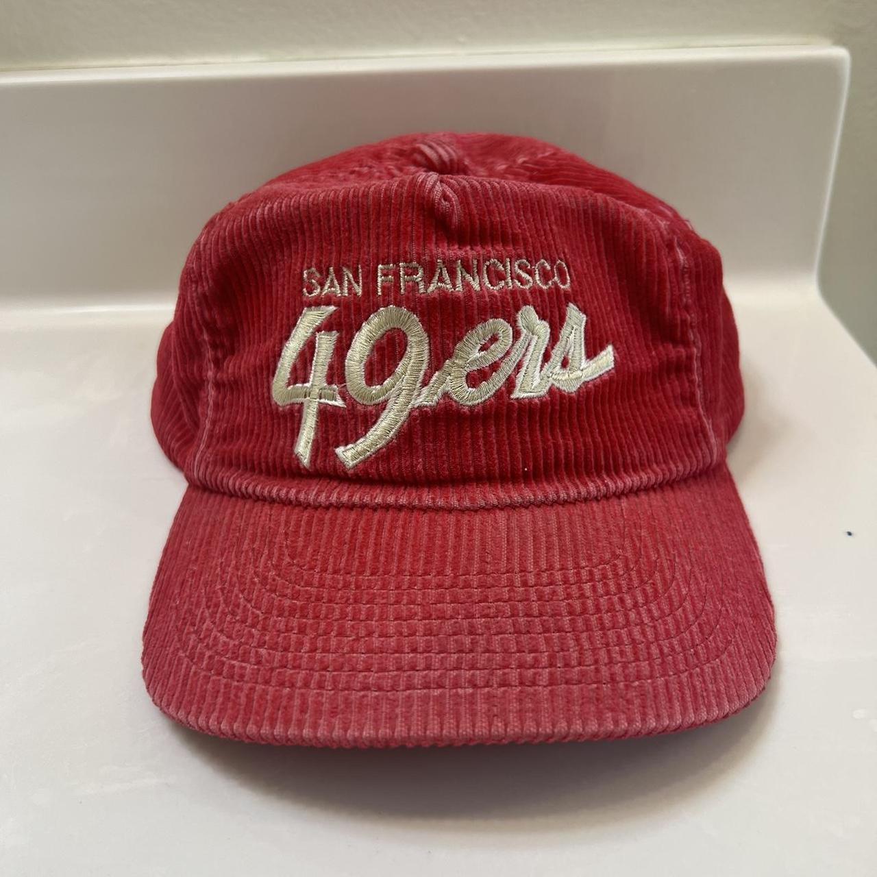 Vintage 90s San Francisco 49ers Corduroy Hat Cap Red NFL Football