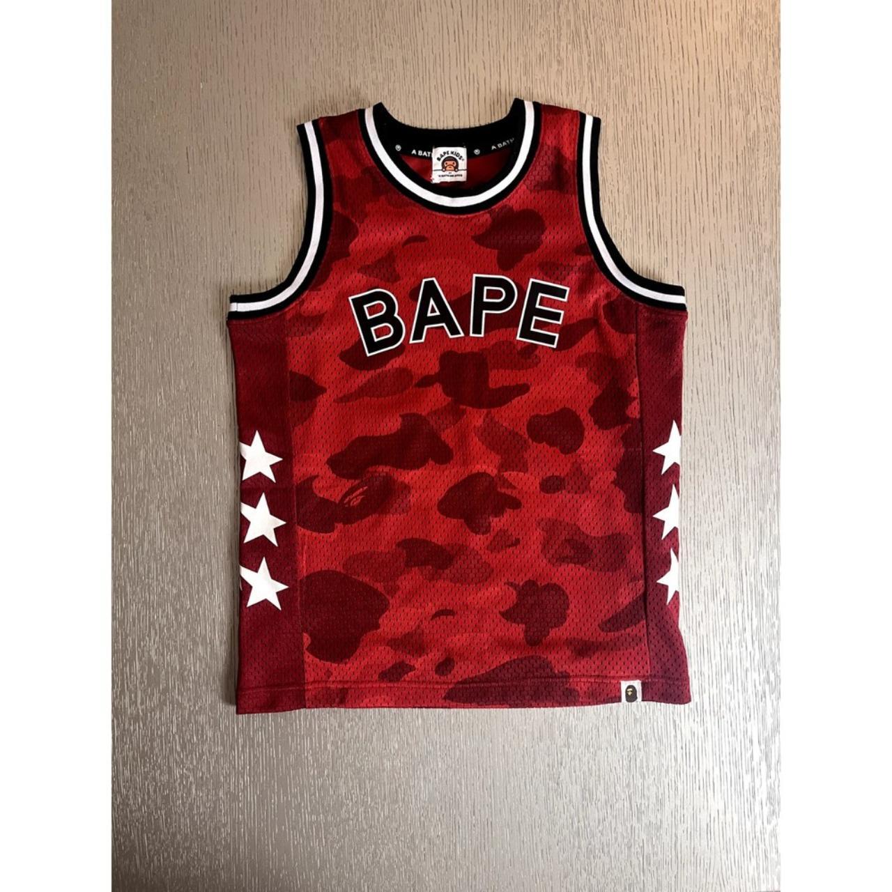 Bape Color Camo Basketball Tank Top Baby Milo Red... - Depop