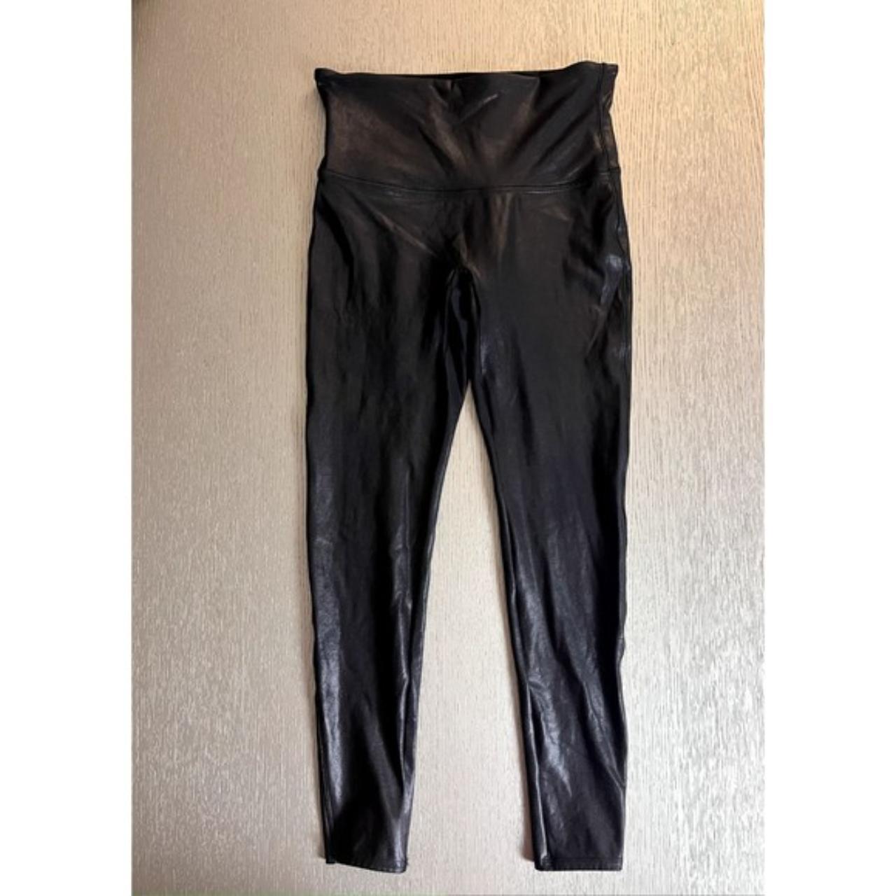 Spanx 2437 High Waist Faux Leather Black Leggings - Depop