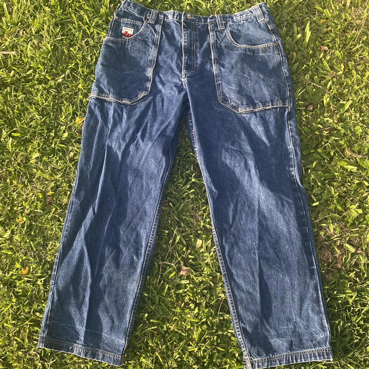 JOHNY BLAZE BAGGY VINTAGE BLUE JEANS SIZE 40 very... - Depop