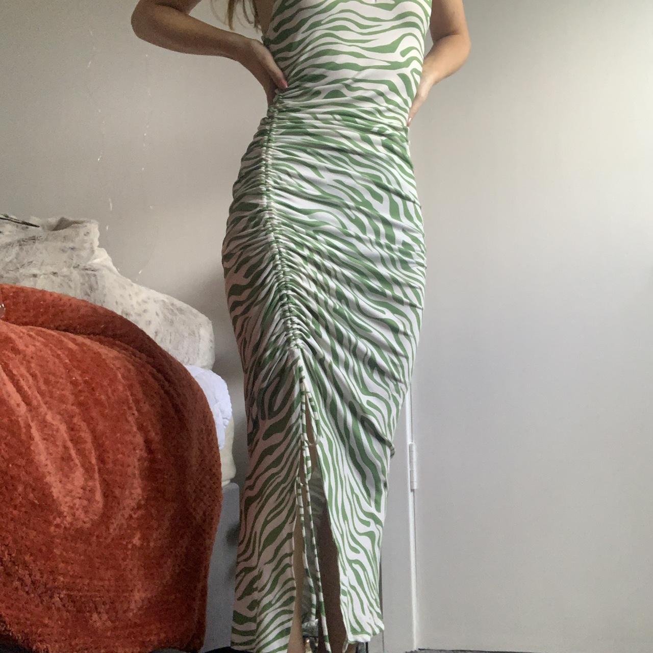 bershka green mini dress