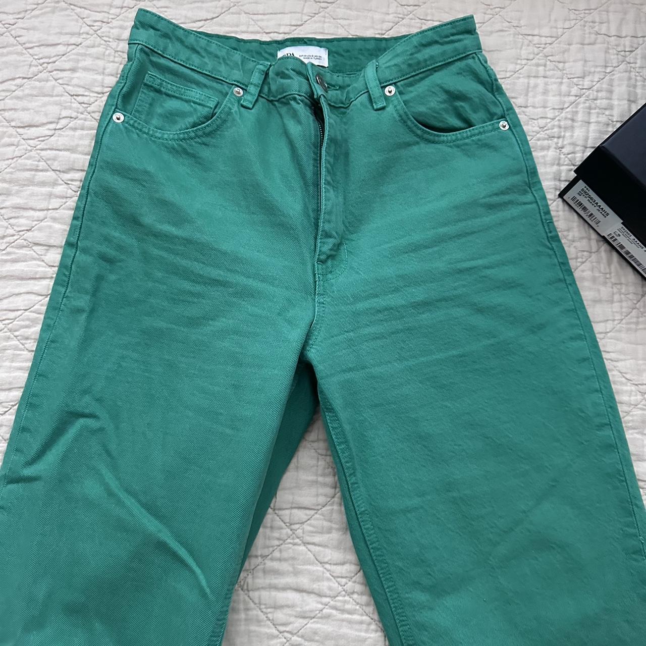 Zara viral green jeans size 6. No flaws. Depop
