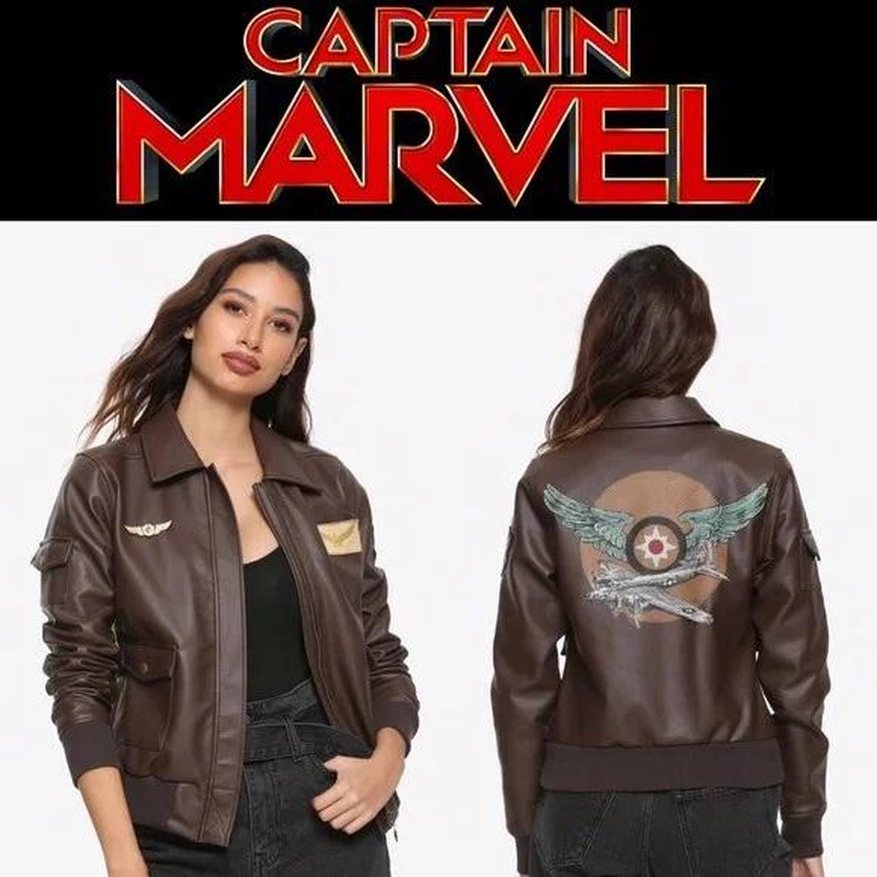 Captain marvel leather on sale jacket