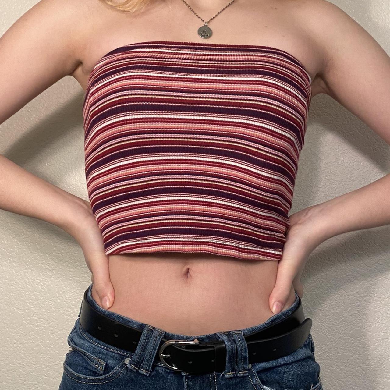 American eagle striped tube top ✭ Size: XS can fit... - Depop