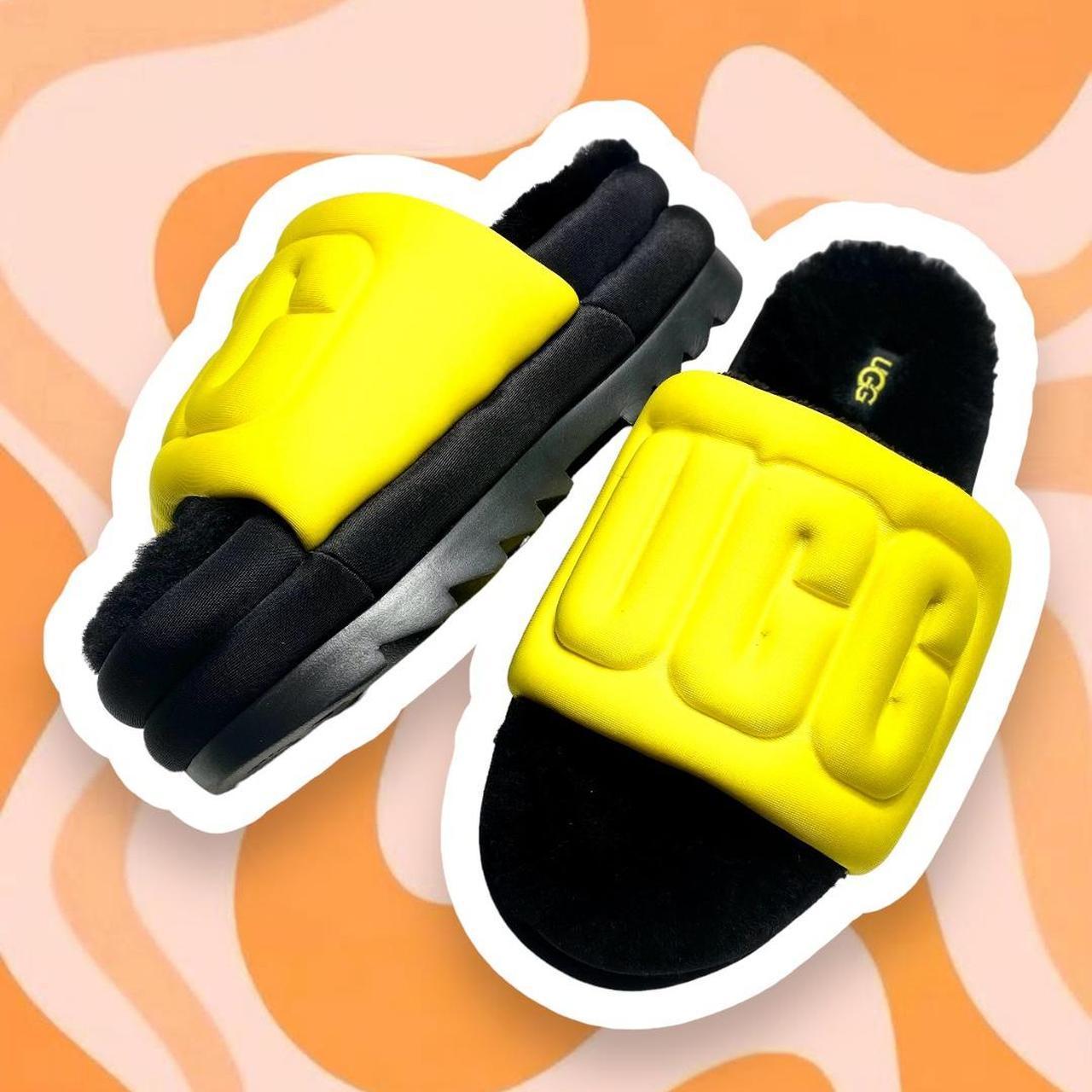 UGG Women's Yellow Slides Depop