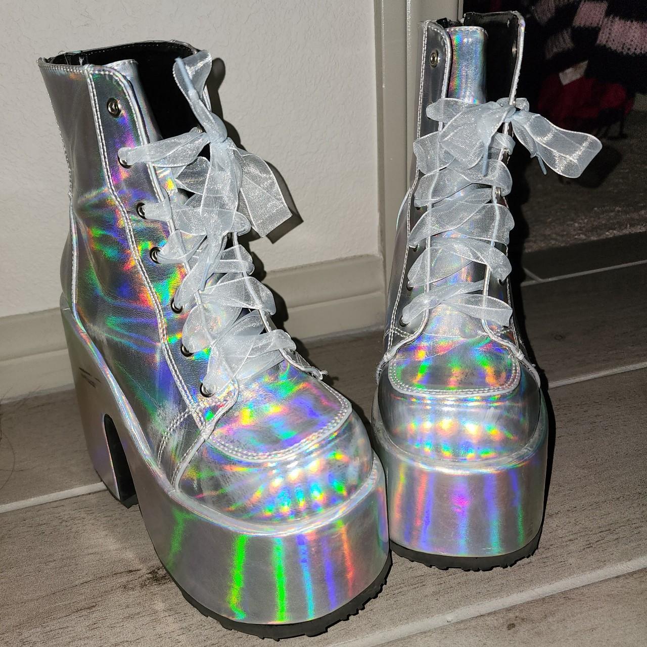 demonia boots holographic