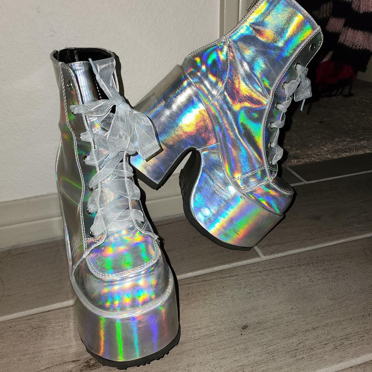 demonia boots holographic