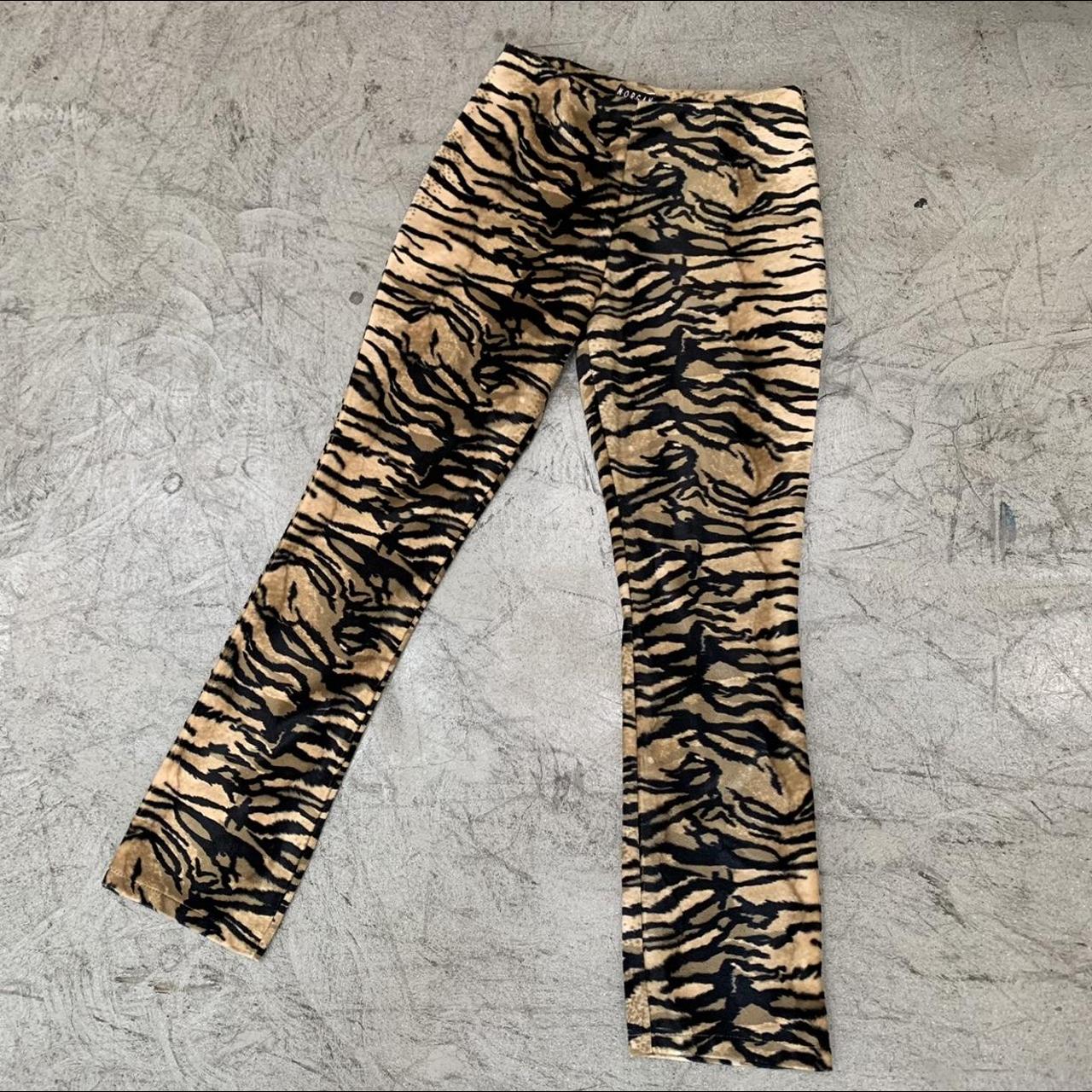 Morgan De Toi Women's Black and Tan Trousers | Depop