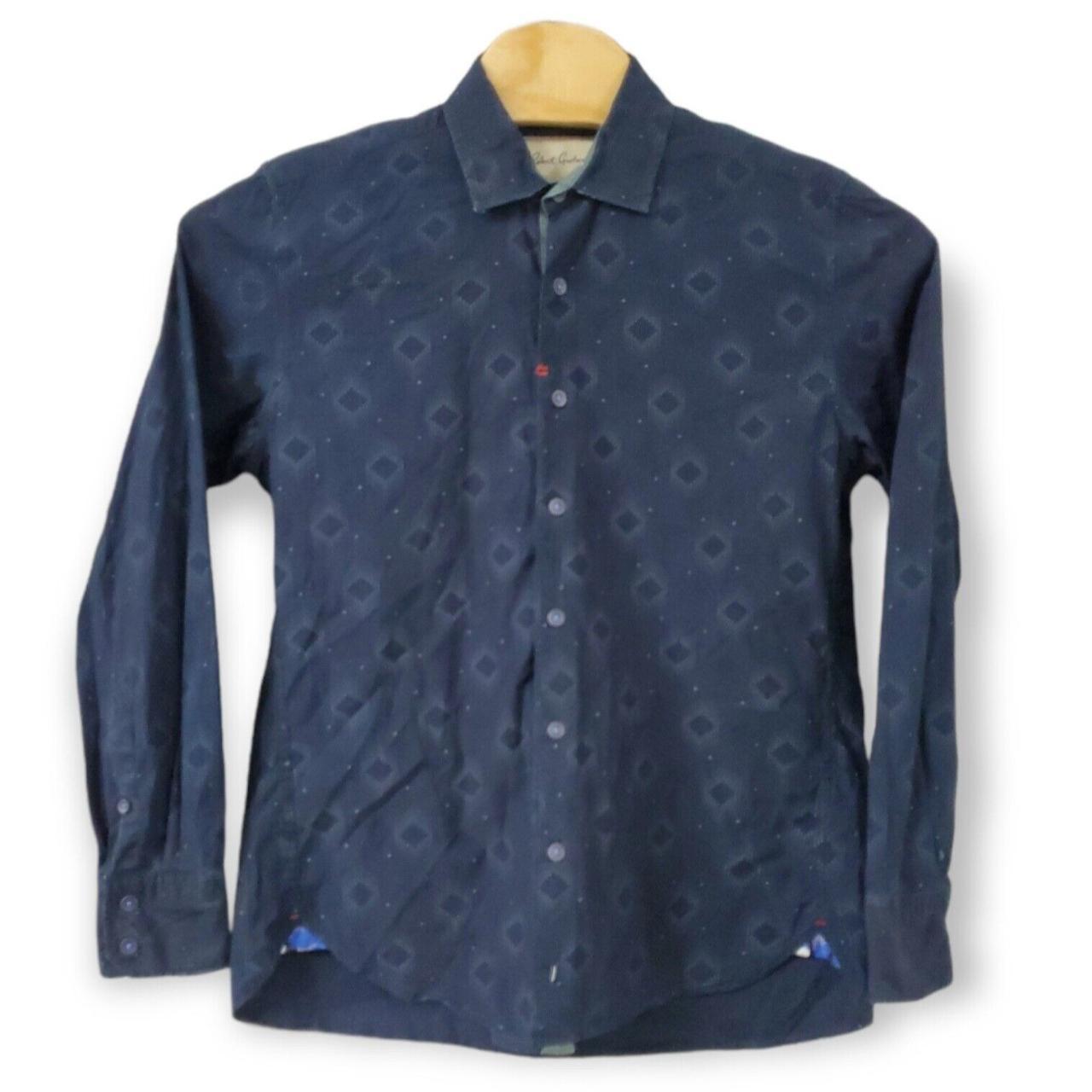 Robert Graham Men's Blue and Navy Shirt | Depop