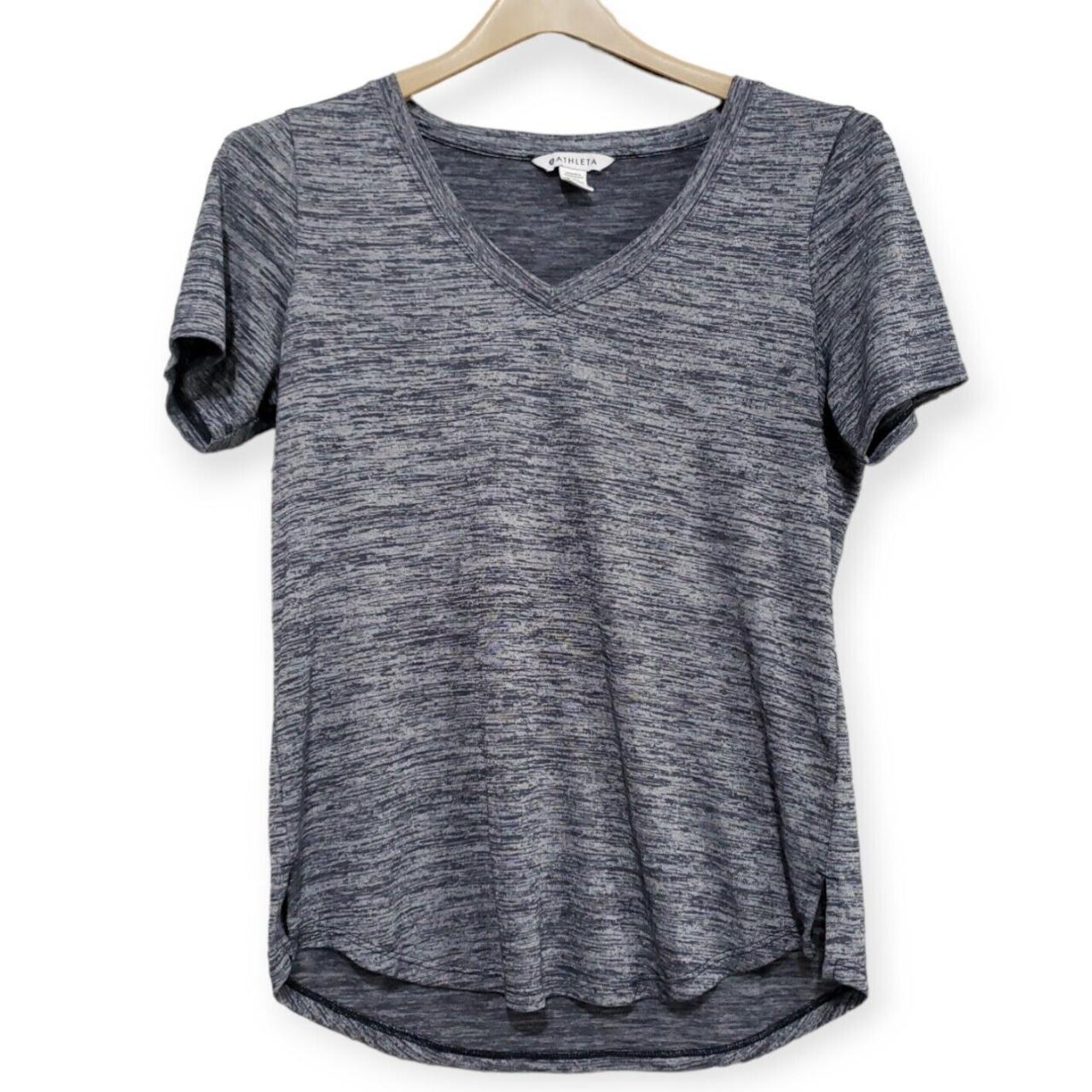 Athleta VNeck Women's Medium Short Sleeve Grey... Depop