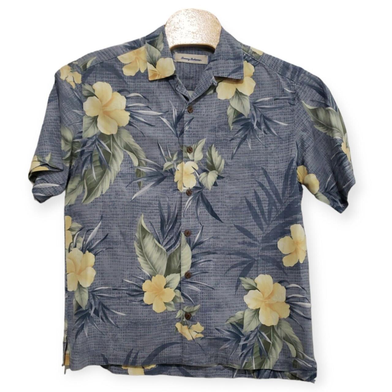 Tommy Bahama Mens Medium Tropical Hawaiian Hibiscus... - Depop