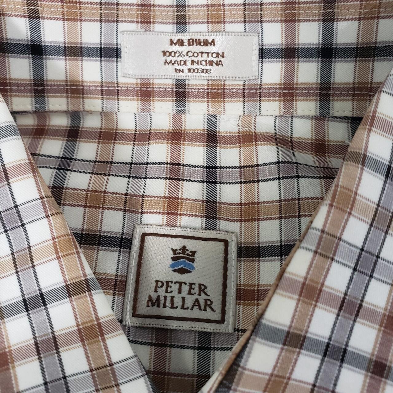 Peter Millar Mens Medium Black Brown Gingham Check... - Depop