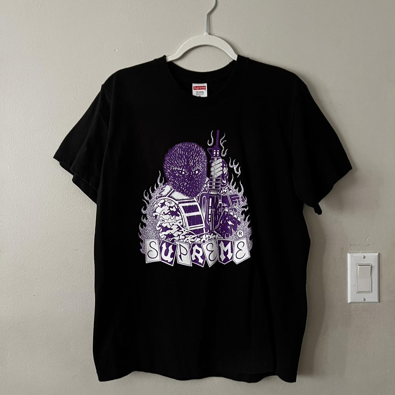 Black and outlet purple supreme shirt