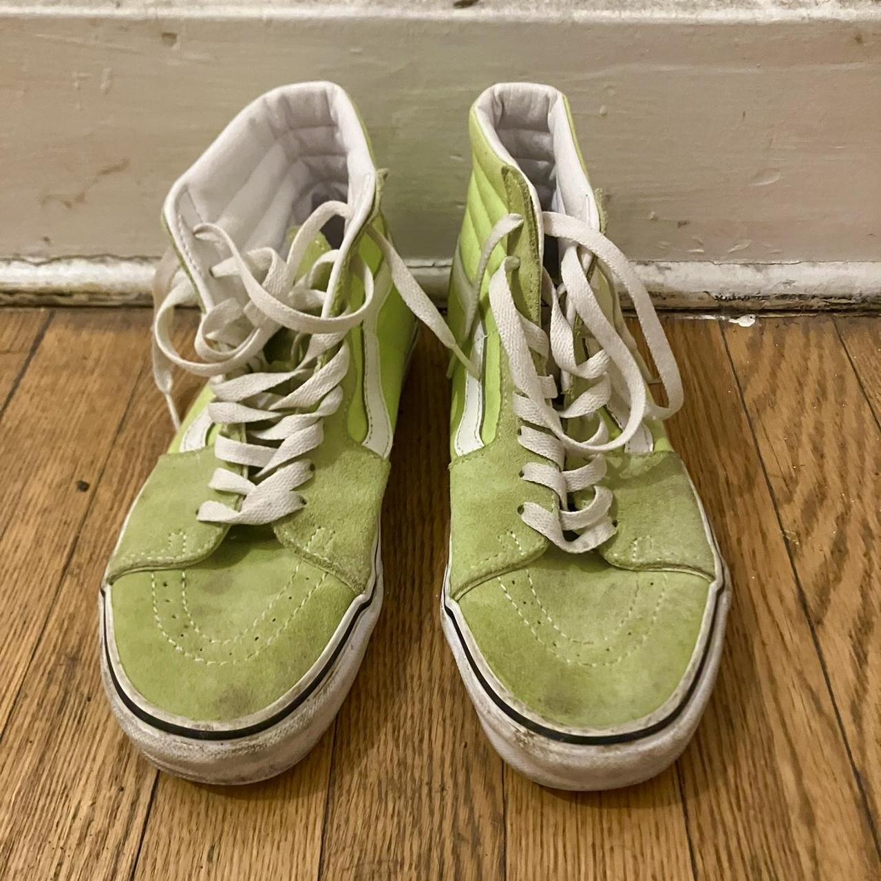 lime green high top vans size 6M 7.5W 38EUR soles in... Depop