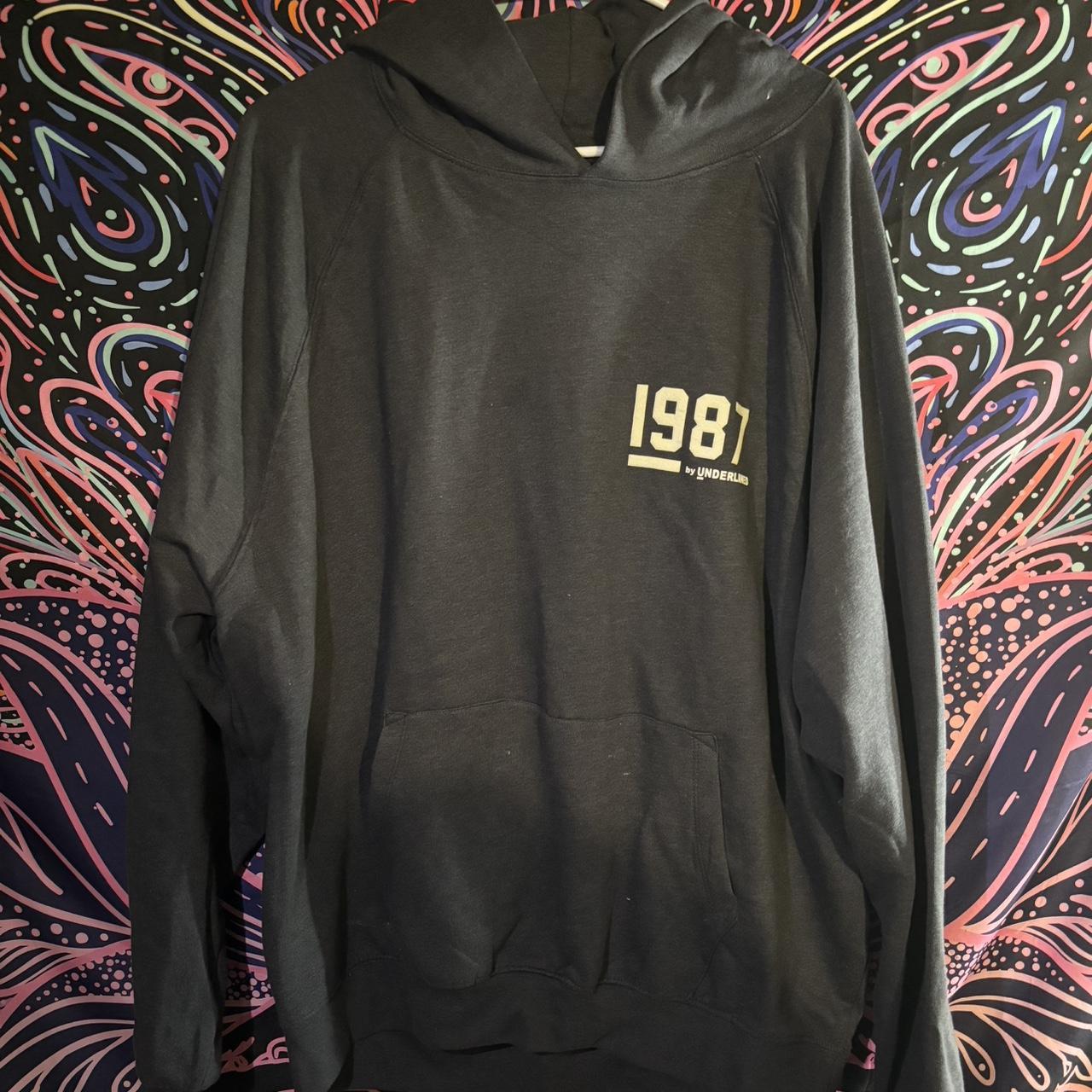 Dark navy blue hoodie 1987 Brand new literally worn... - Depop