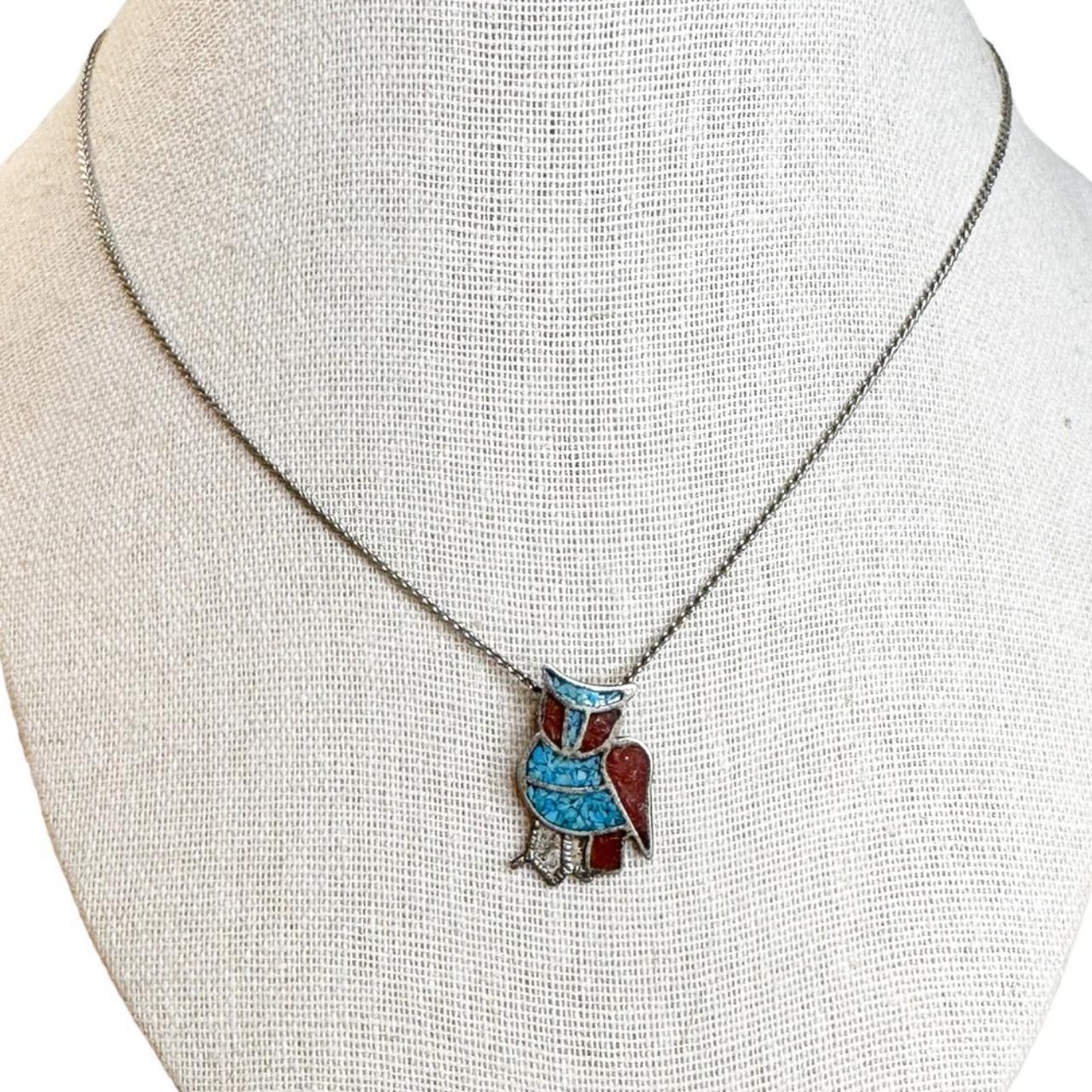 Coral and Turquoise outlets Inlaid Charm Necklace