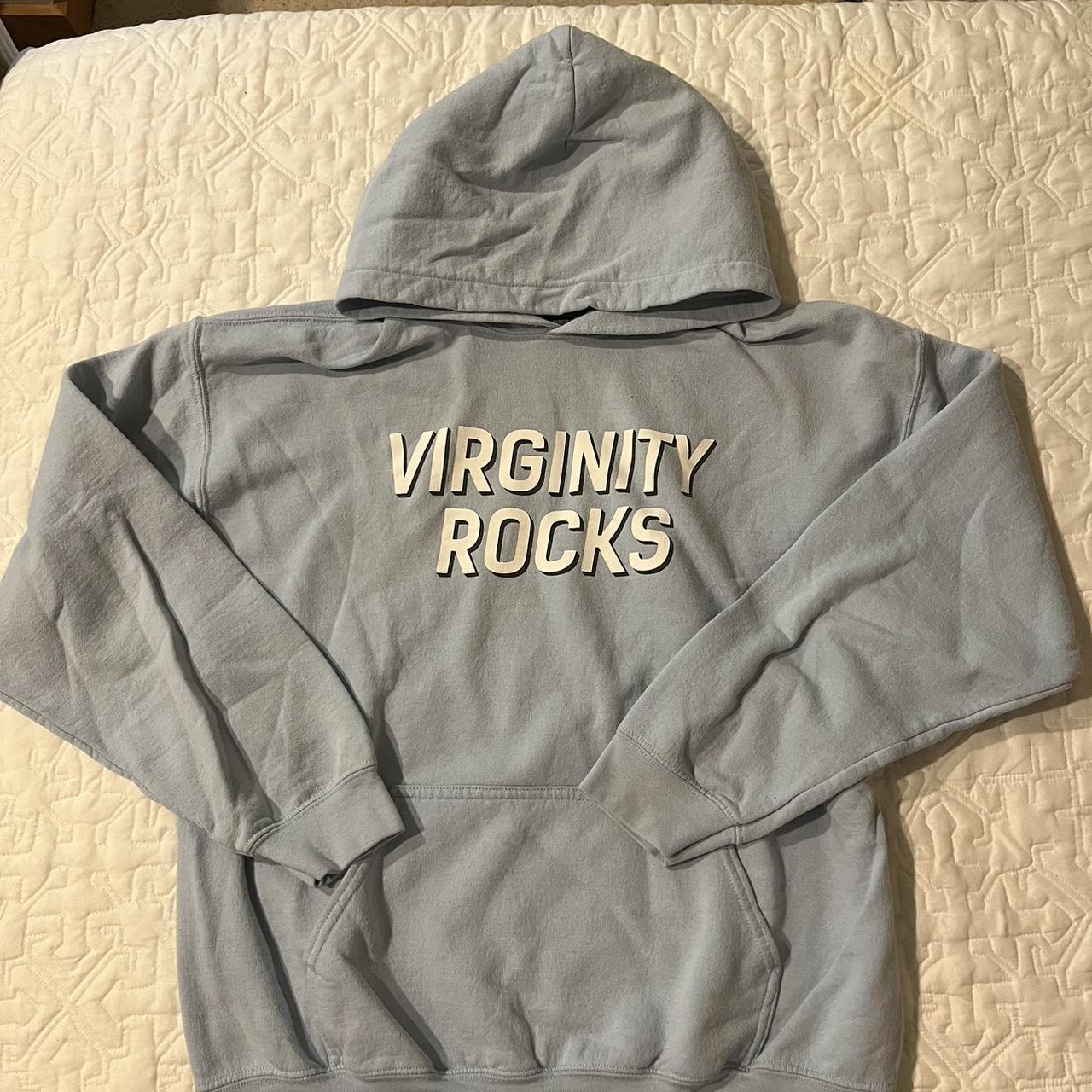 Virginity rocks hoodie on sale blue