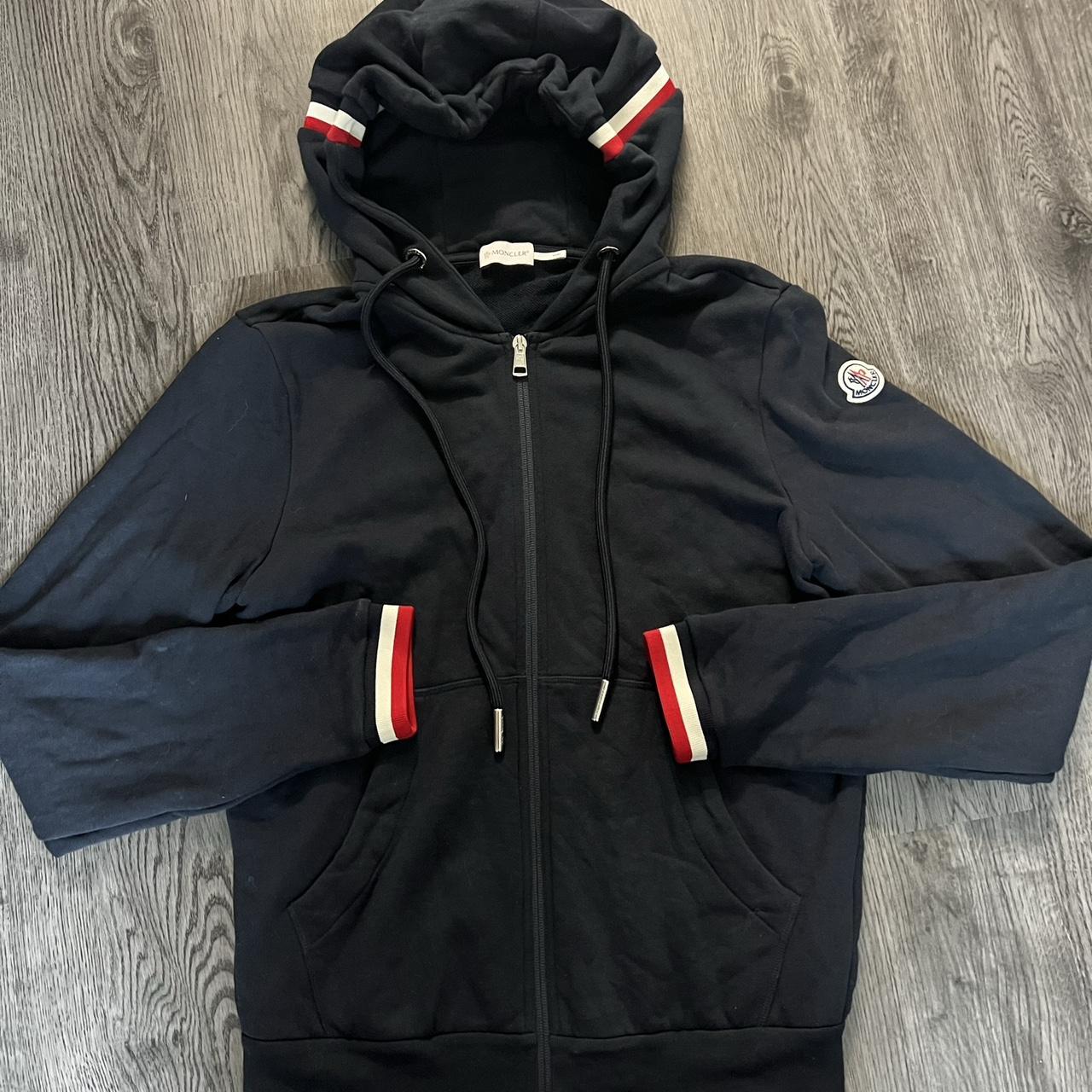 moncler zip up hoodie perfect condition paid 700 - Depop