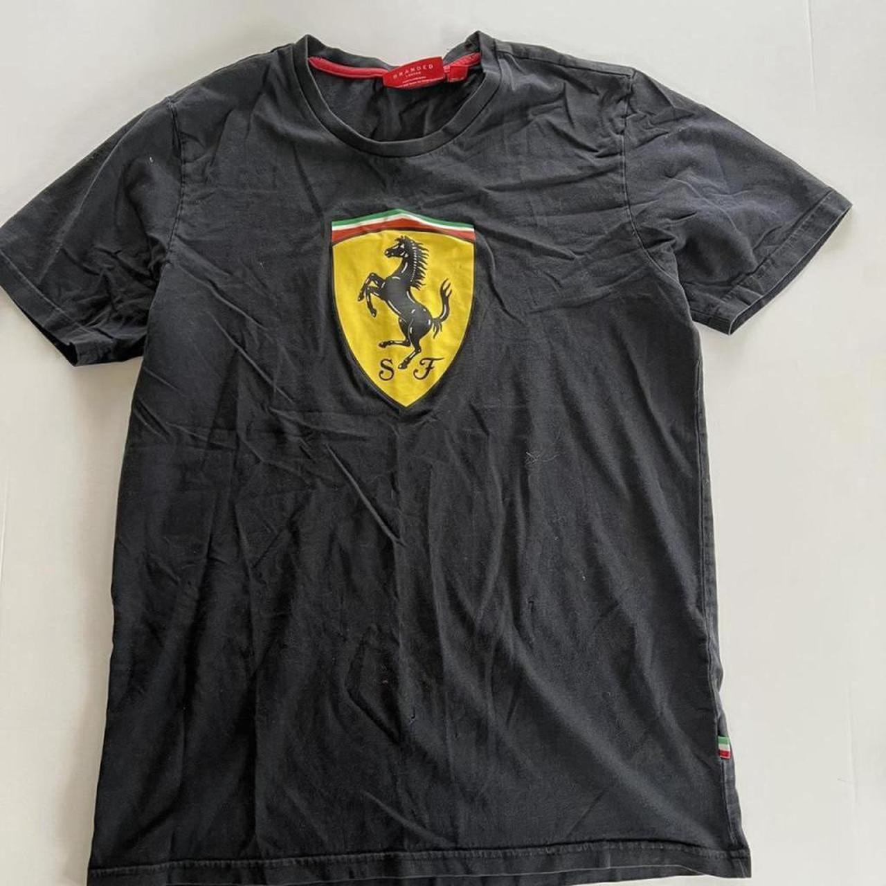 Ferrari Men's Black T-shirt | Depop