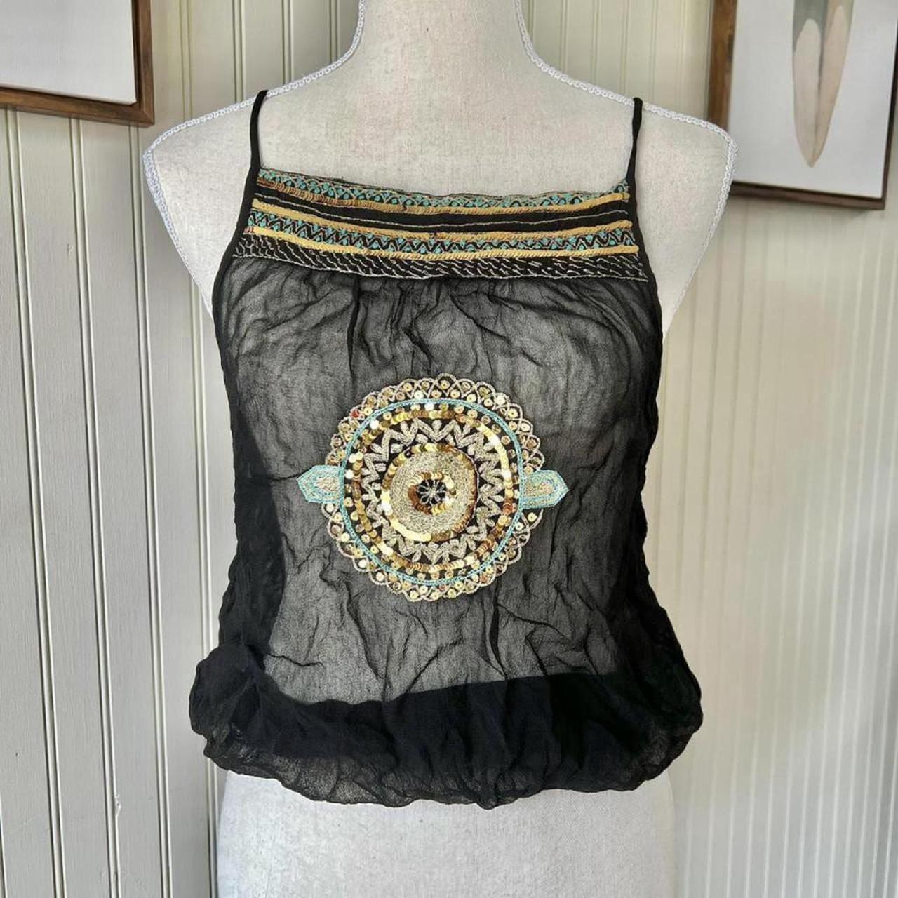 Women's Black and Gold Vest Depop