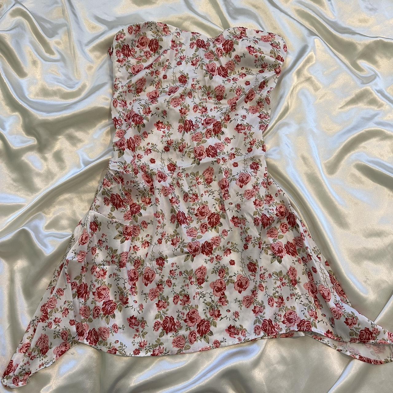 Cider Strapless Floral Dress Asymmetrical Flowy - Depop