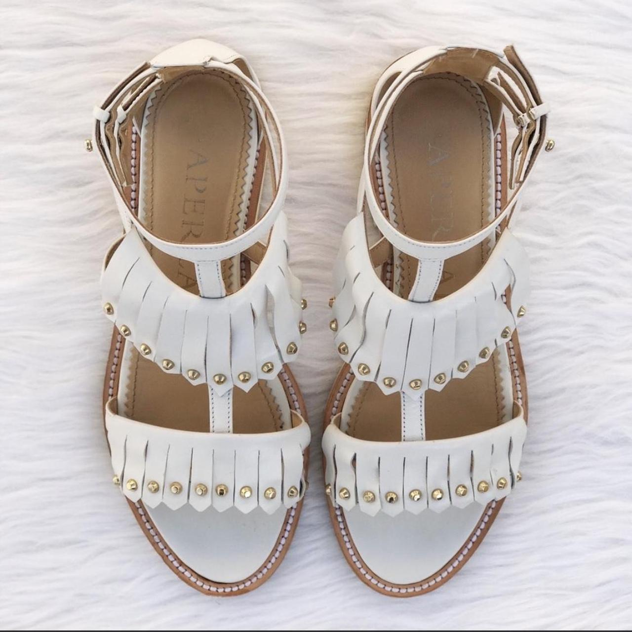 Aperlai Women's White Sandals (6)