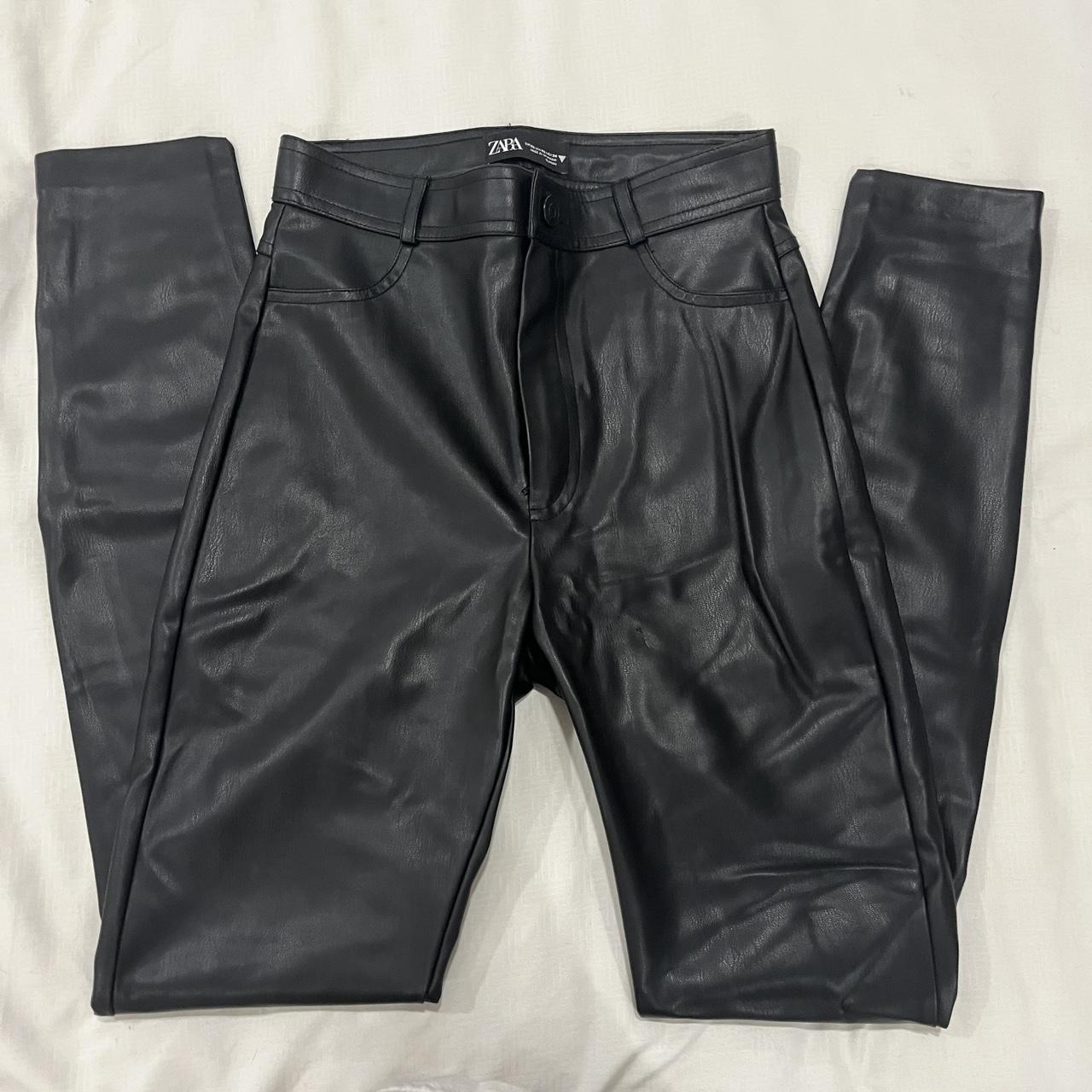 Slim Fit Imitation leather trousers - Black - Men | H&M