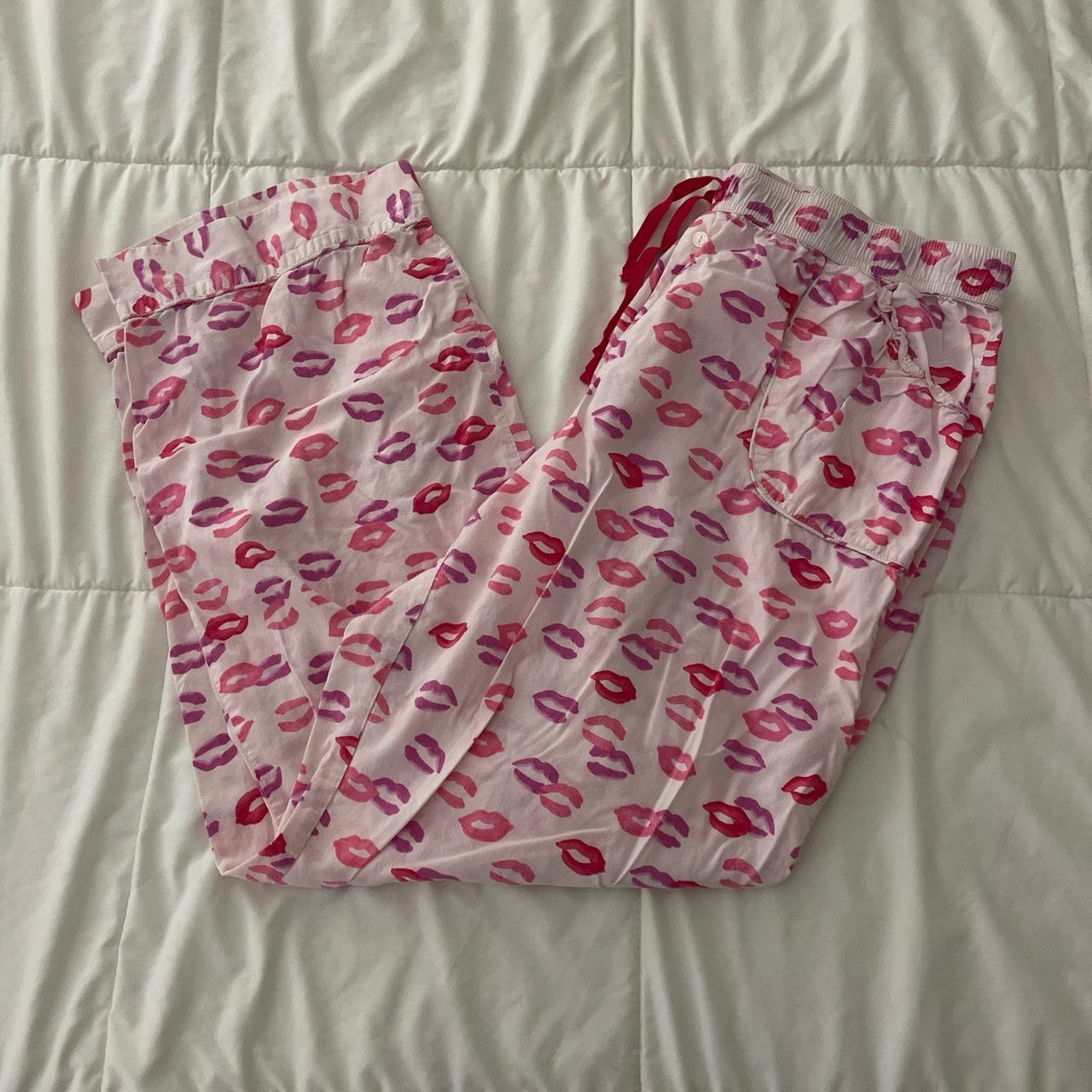 Light Pink Victorias Secret Lips Pajama Pants. They... Depop