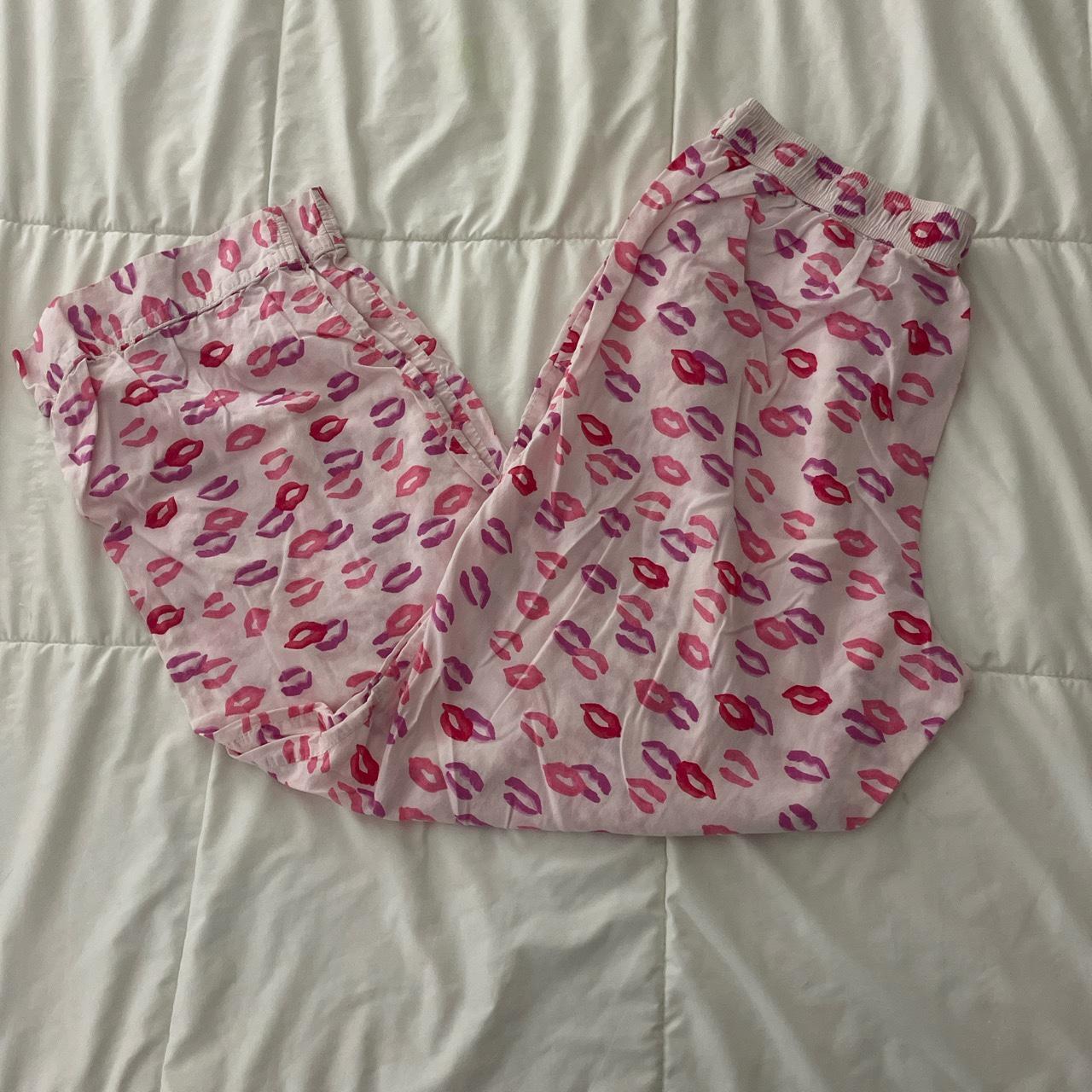 Light Pink Victorias Secret Lips Pajama Pants. They... Depop