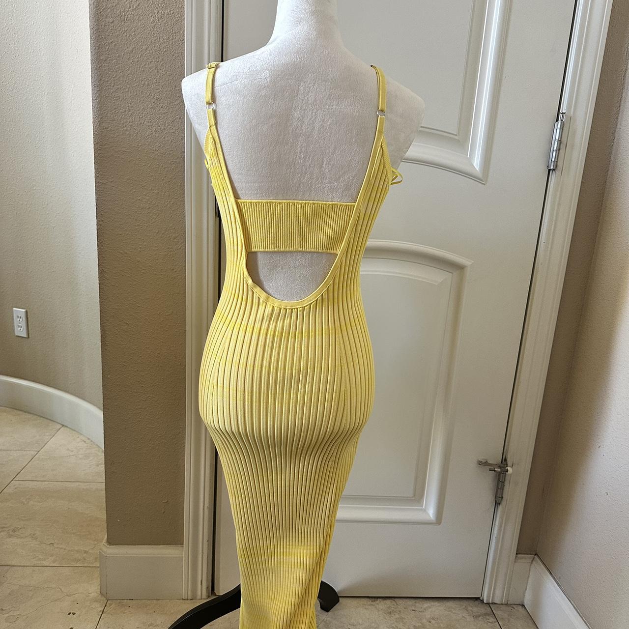 House of Harlow 1960 Yellow Ribbed Maxi dress with. Depop