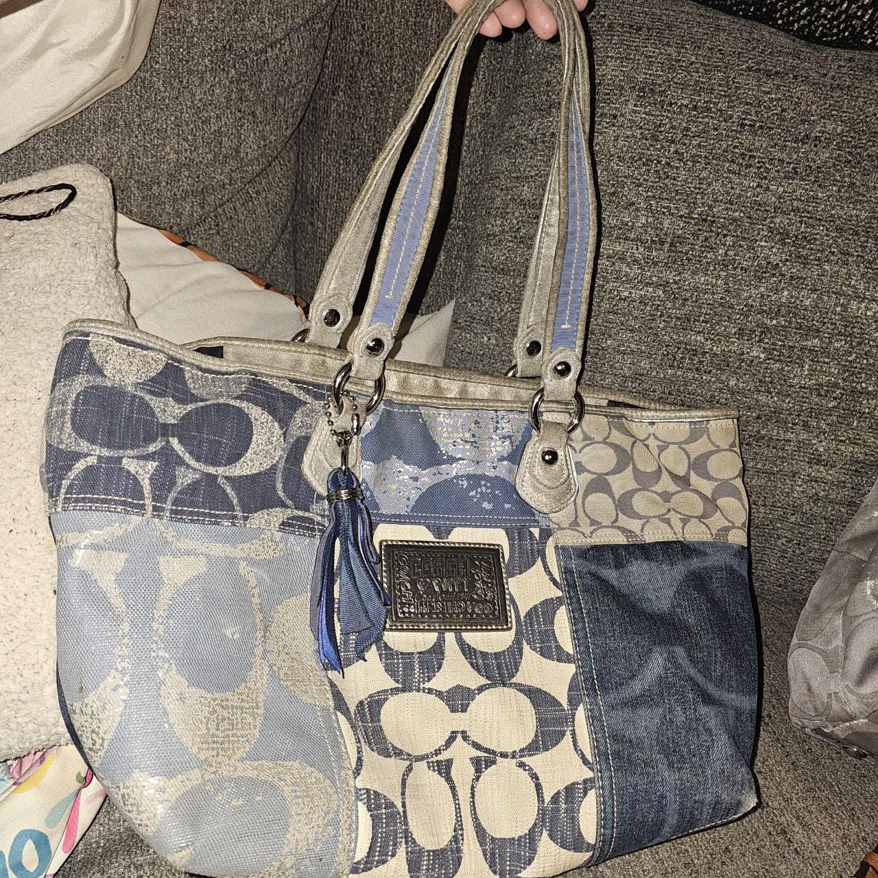 Vintage Coach poppy denim patchwork shoulder bag | Depop