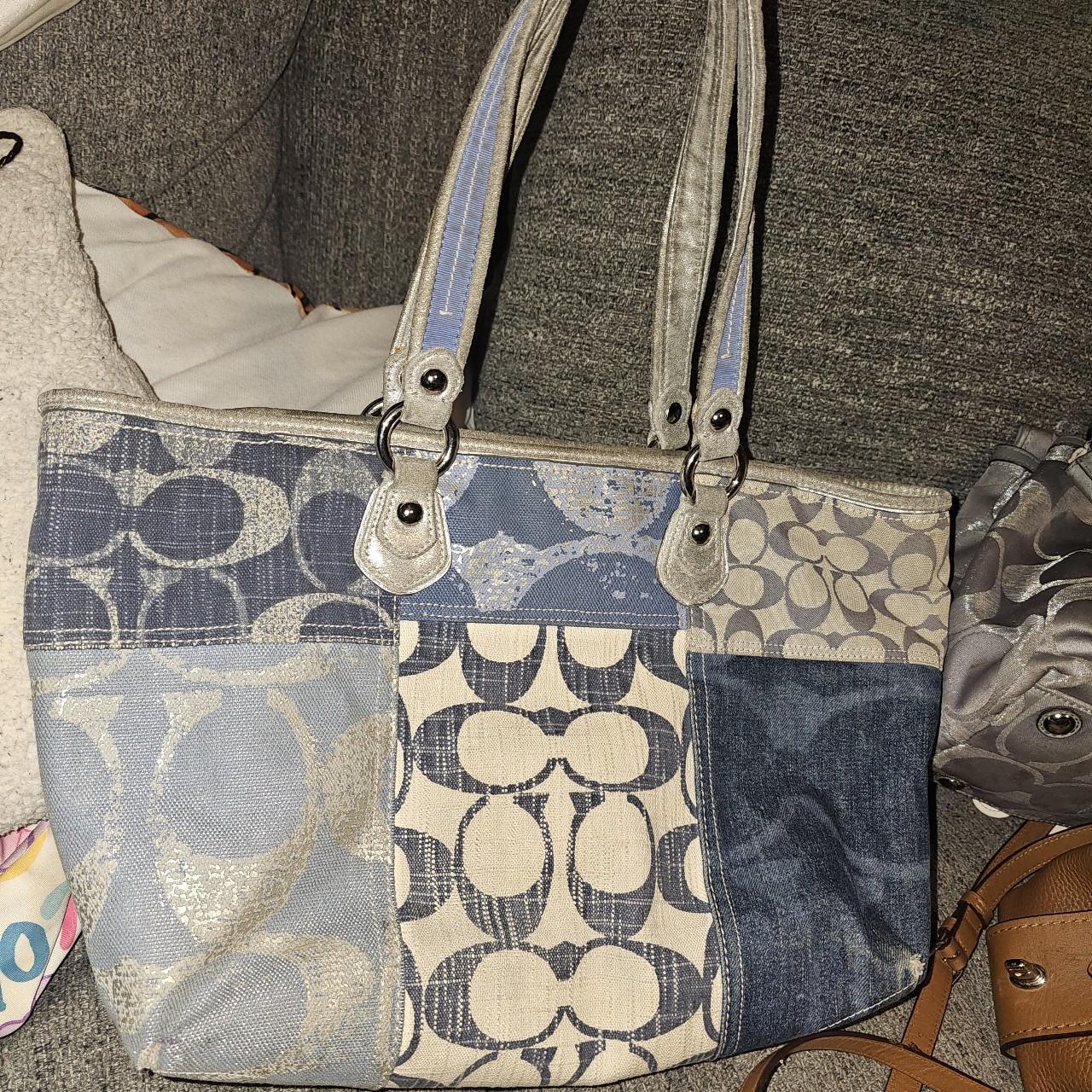 Vintage Coach poppy denim patchwork shoulder bag | Depop