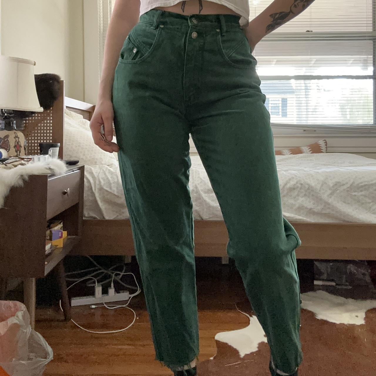 Vintage dark green mom jeans by Nuevo. 100% cotton... - Depop