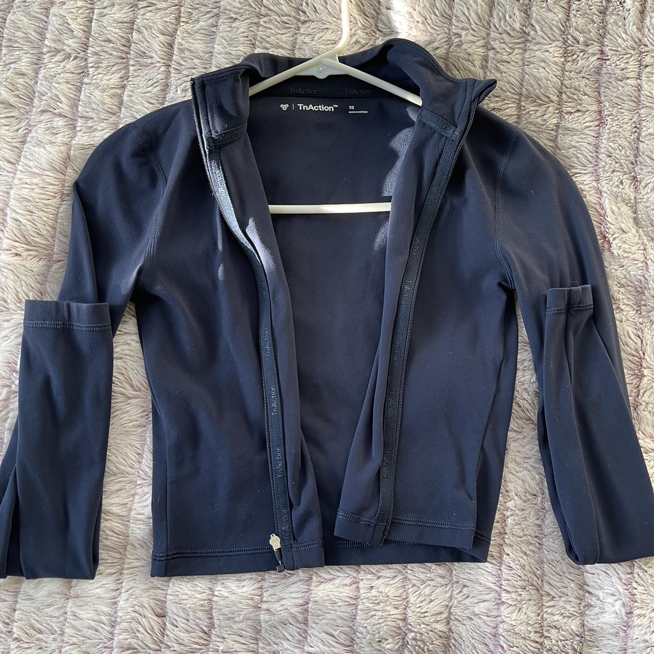 Aritzia Blue BBL Jacket Slightly Cropped Size XS... - Depop