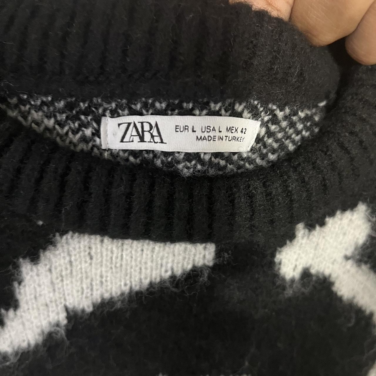 Zara Men's Black and White Jumper | Depop