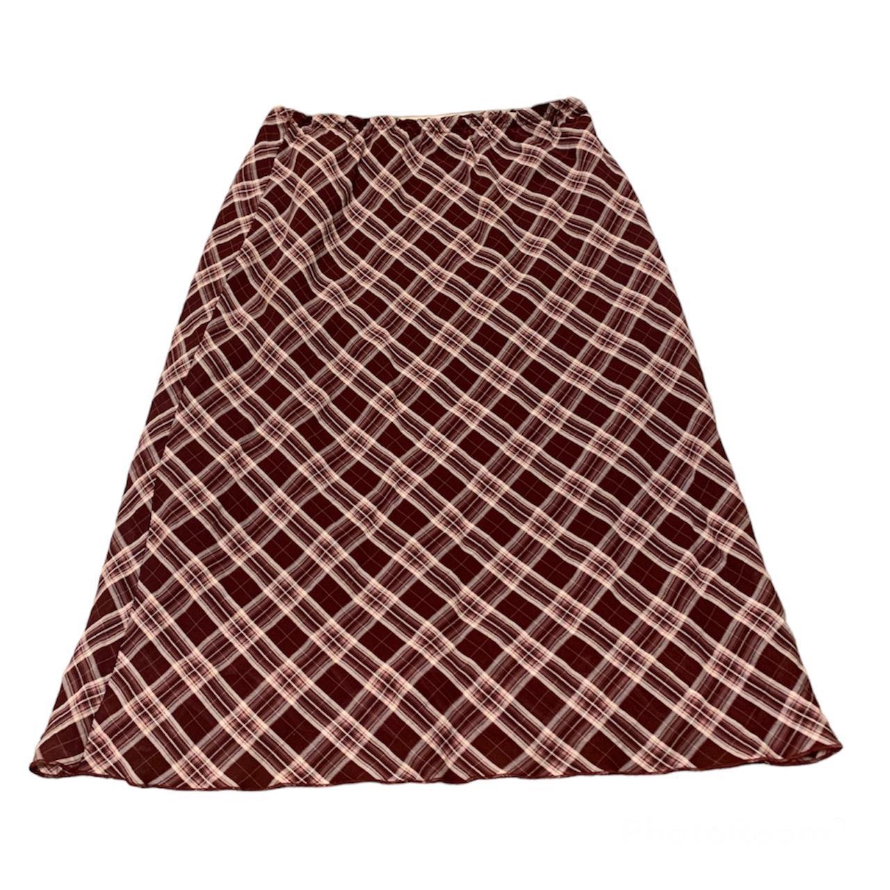 Vintage midi plaid school girl skirt Size medium... Depop