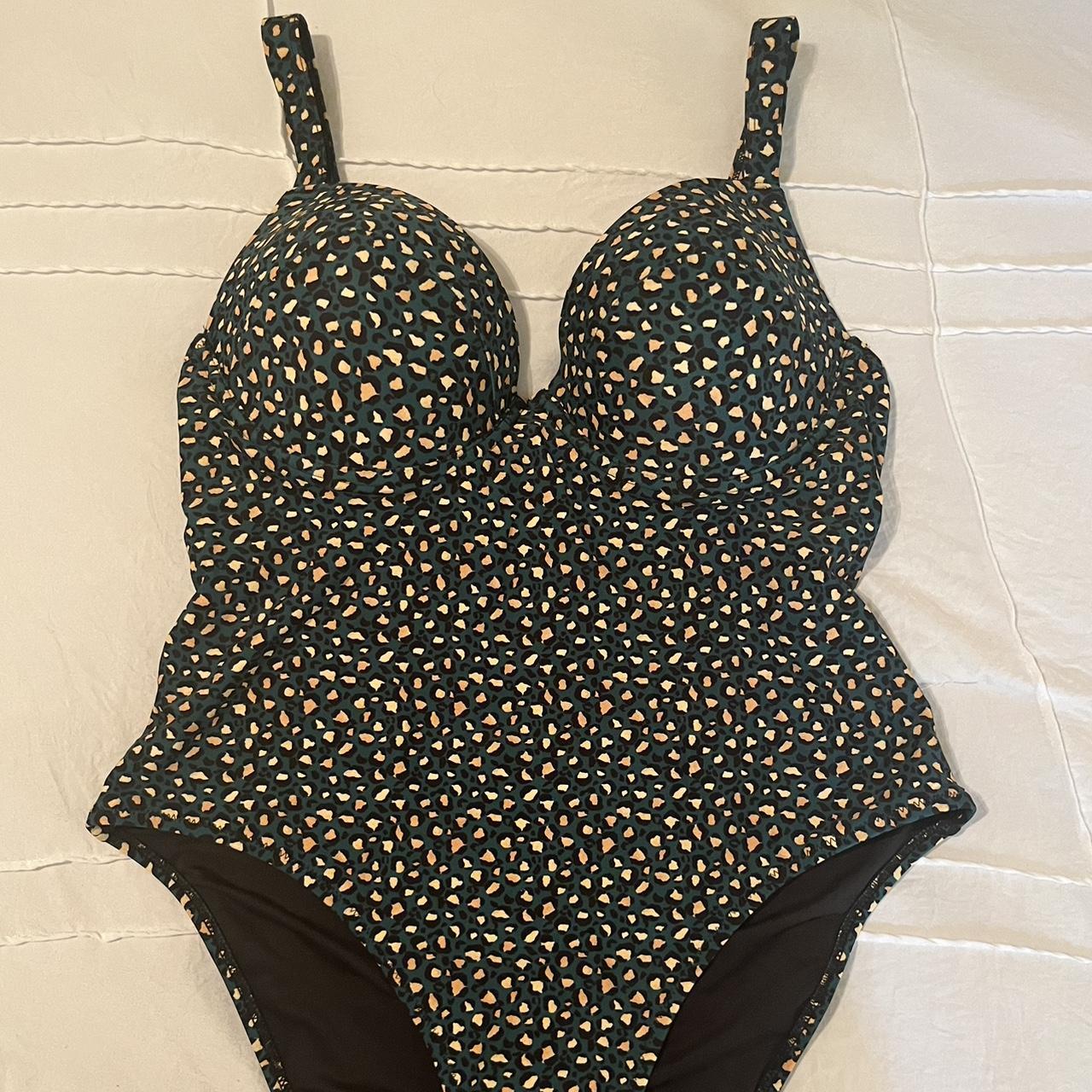 NEVER WORN green and yellow one piece swimsuit!... - Depop