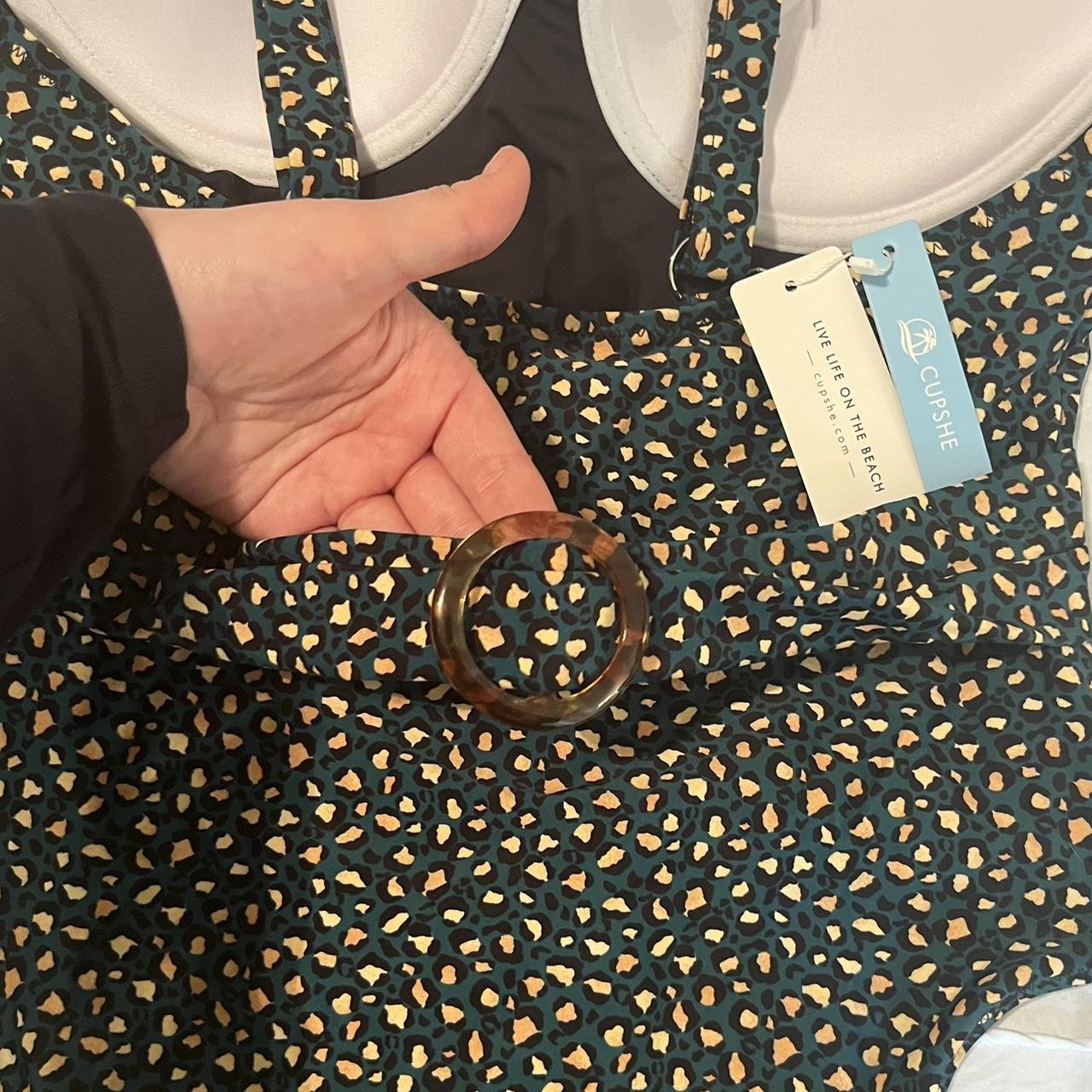 NEVER WORN green and yellow one piece swimsuit!... Depop